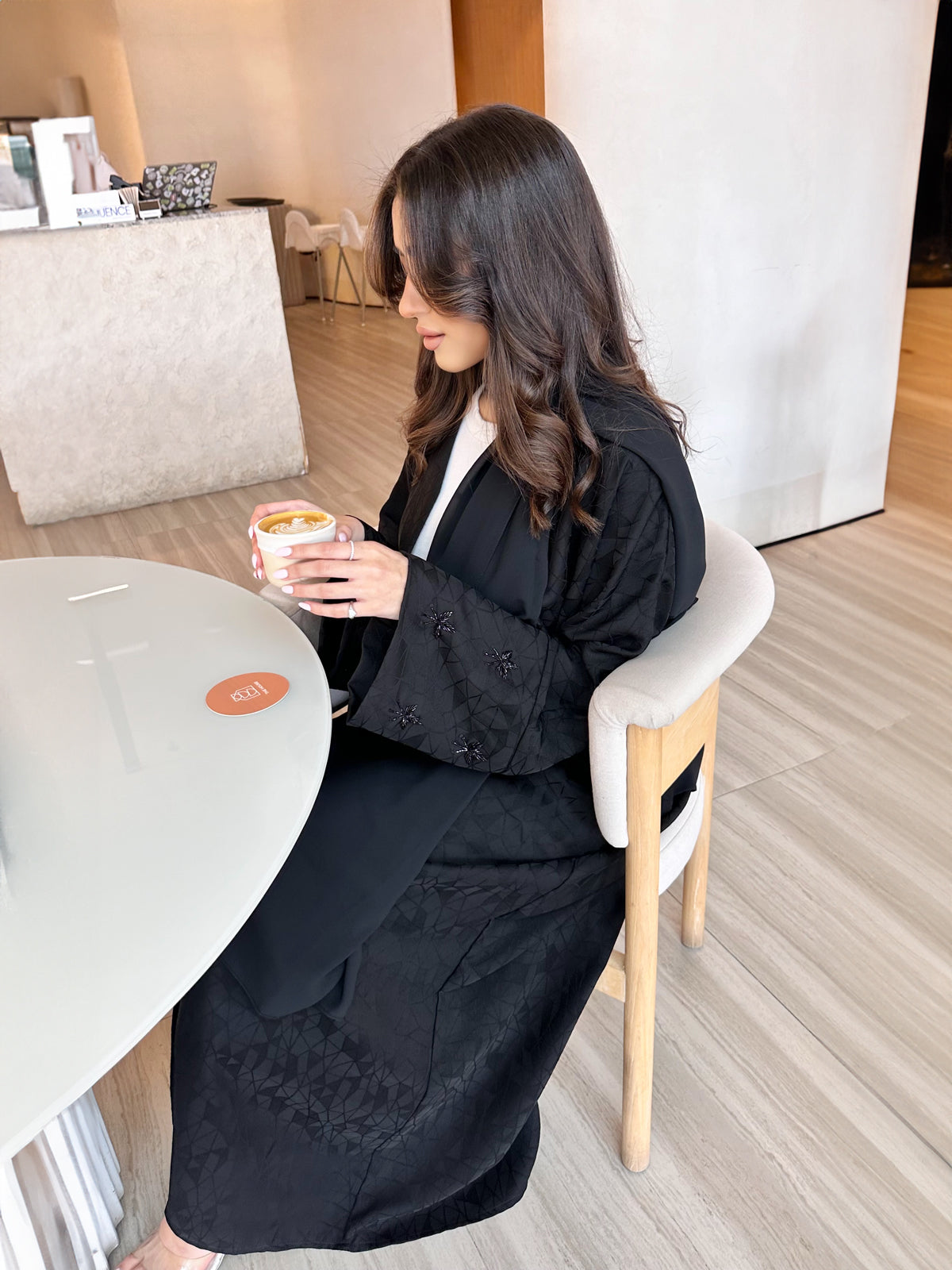 Jacquard Black Abaya
