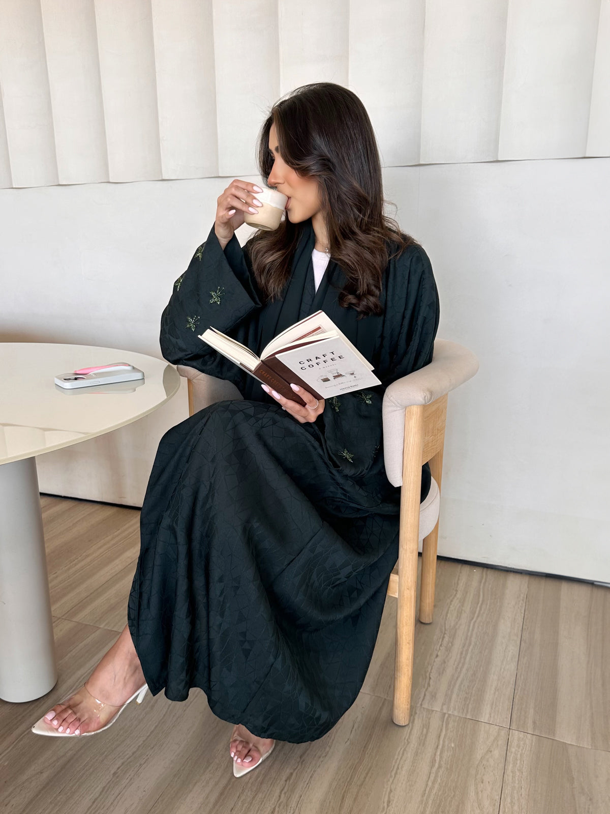 Jacquard Green Abaya