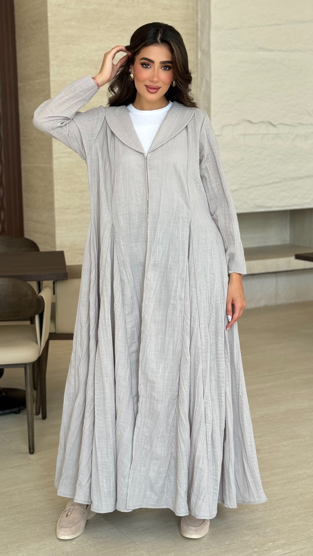 Noor Light Grey Abaya