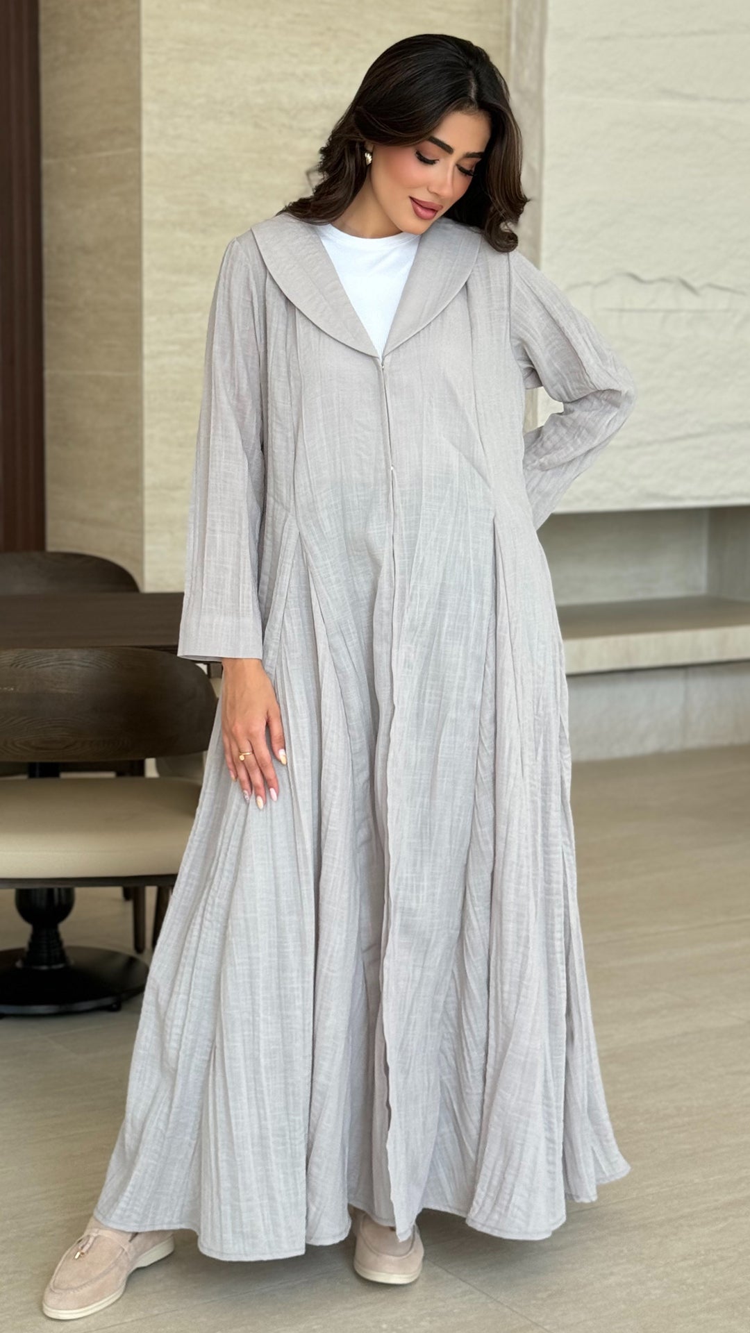 Noor Light Grey Abaya