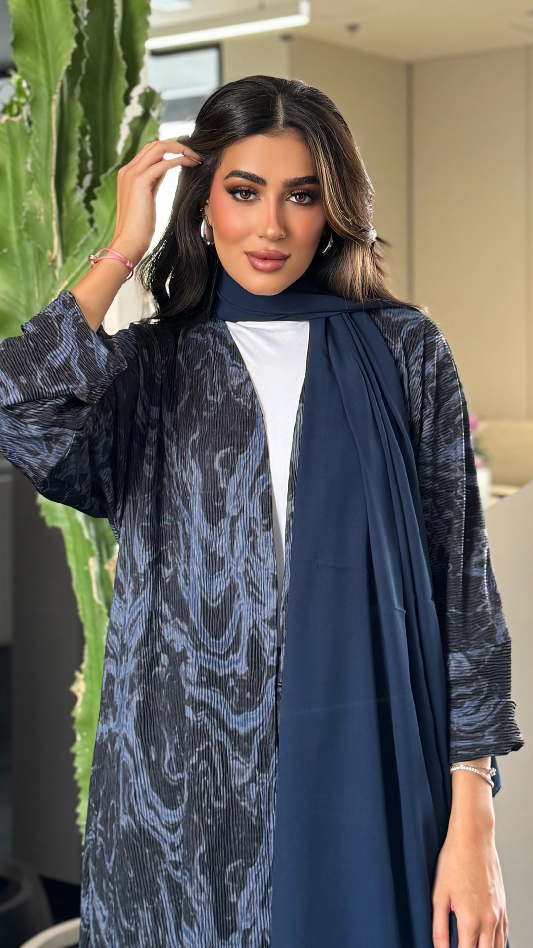 Serene Navy Blue Abaya