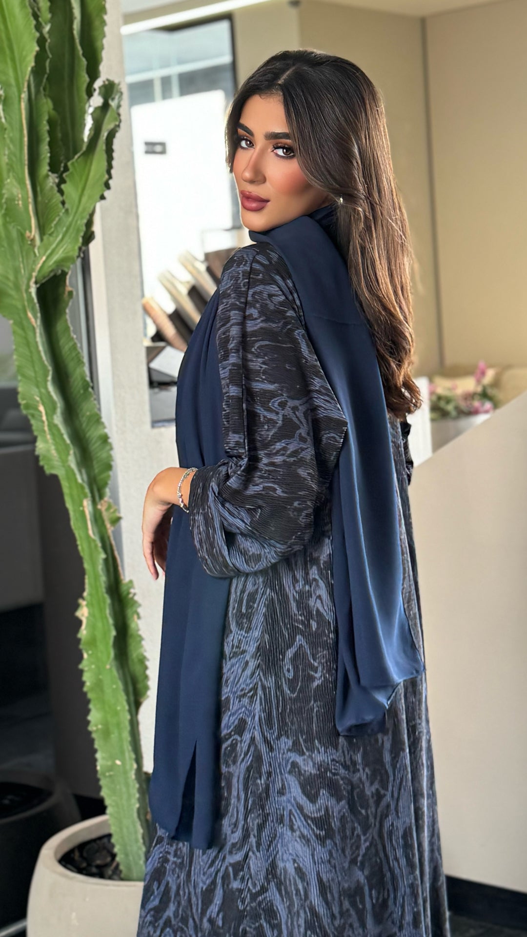 Serene Navy Blue Abaya