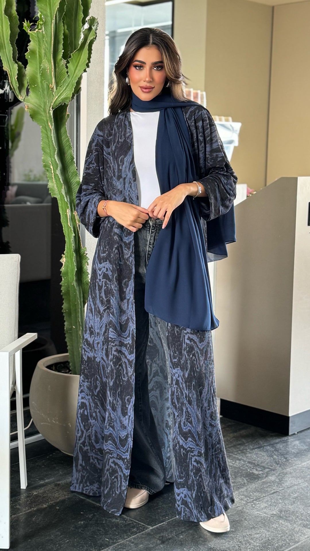 Serene Navy Blue Abaya