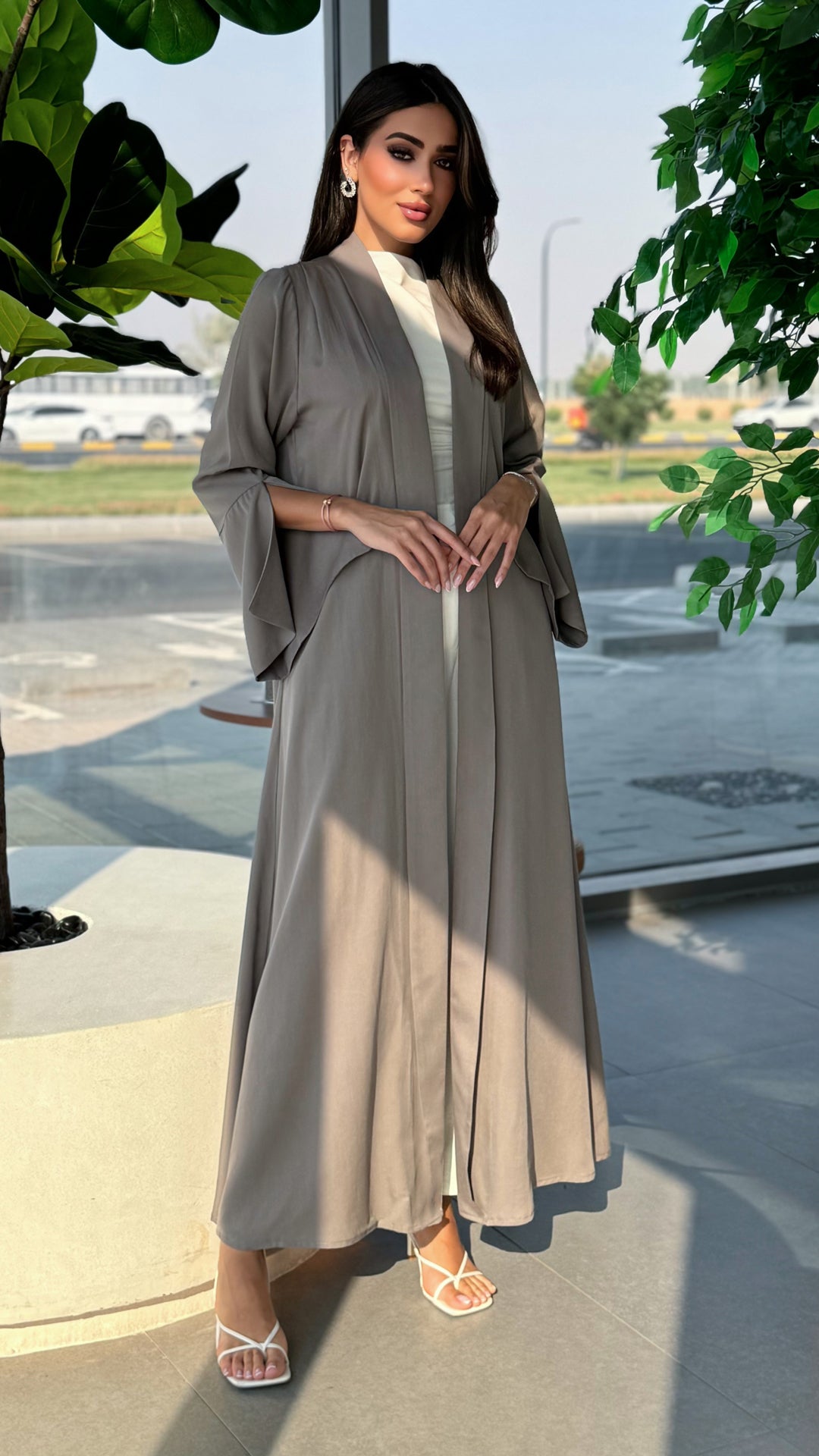 Maya Light Grey Abaya