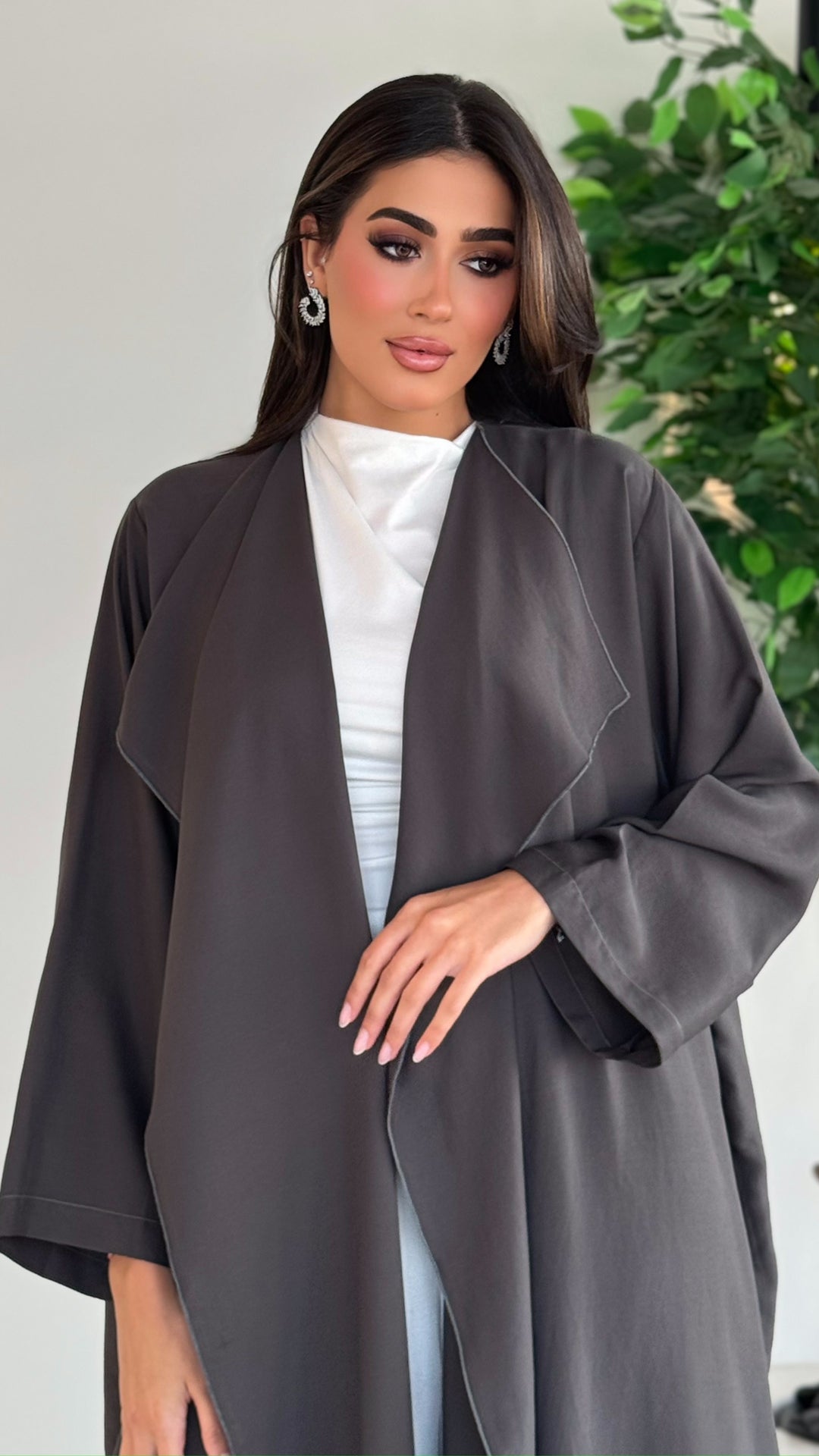 Misk Dark Grey Abaya