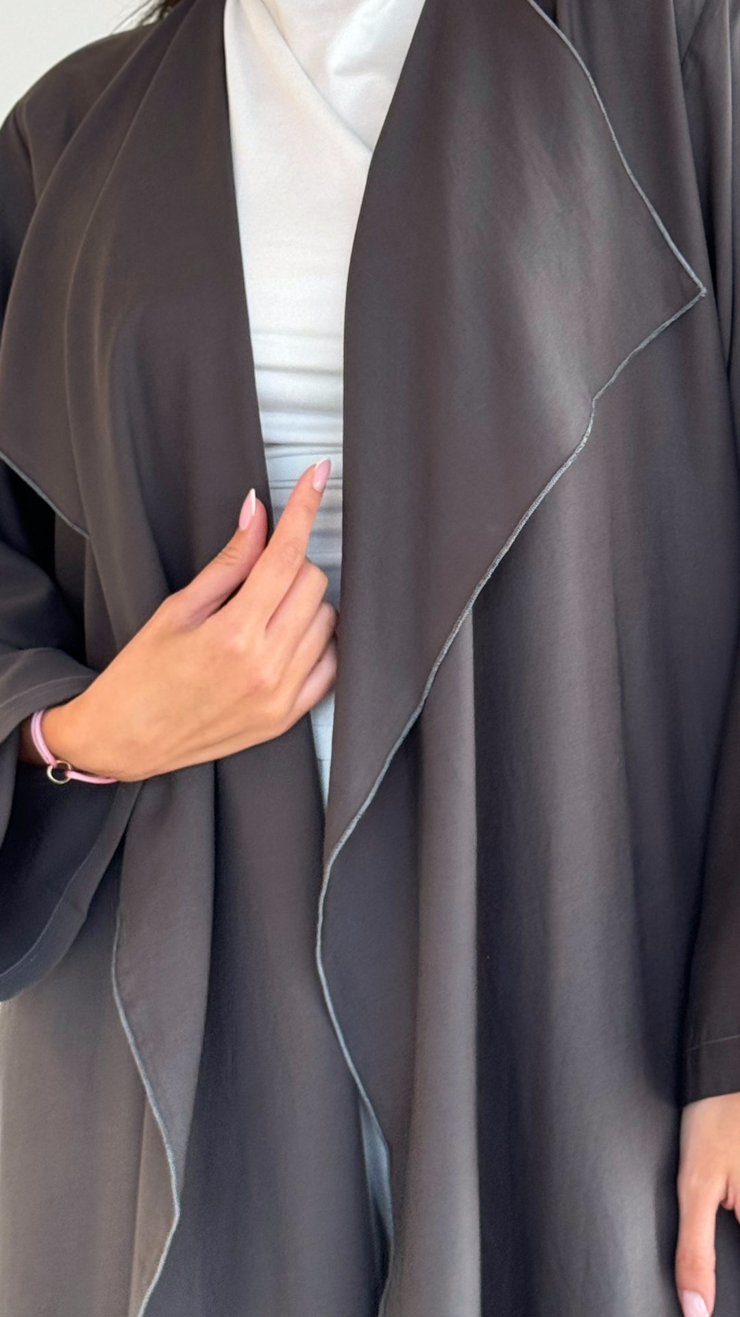 Misk Dark Grey Abaya
