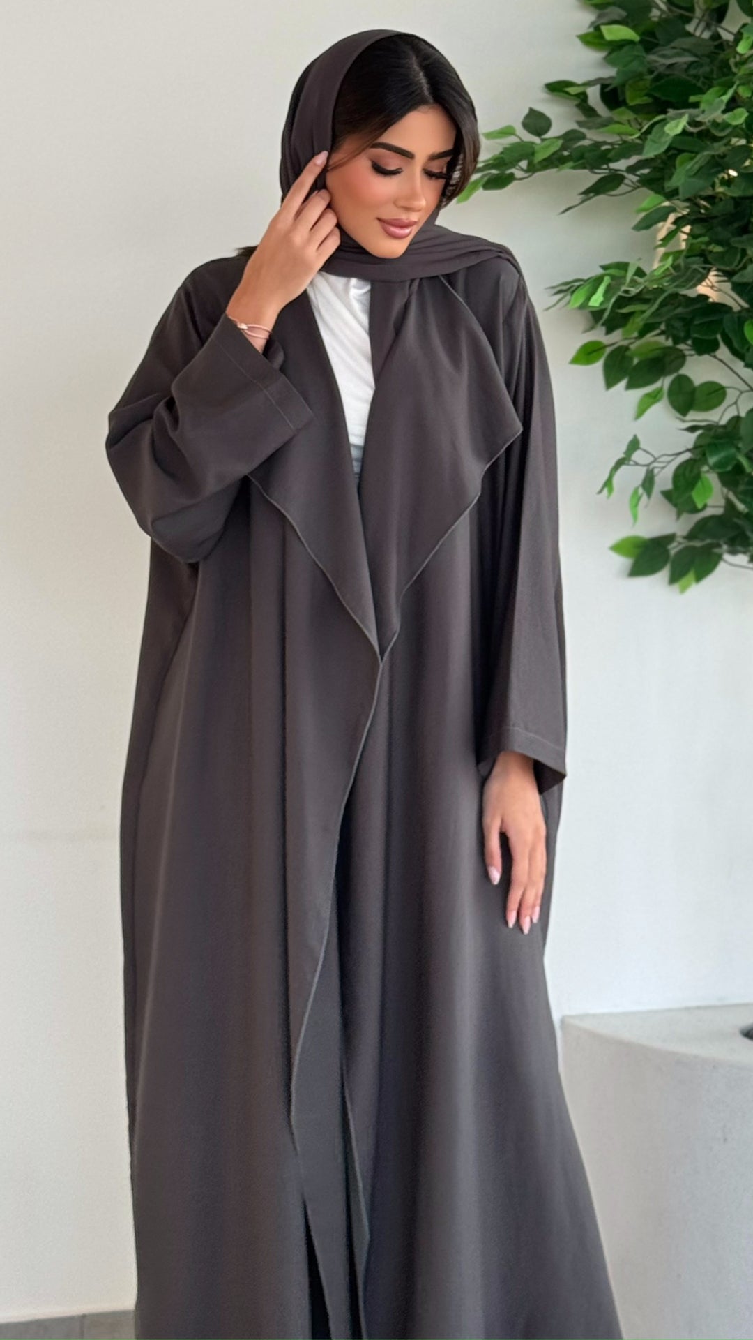 Misk Dark Grey Abaya