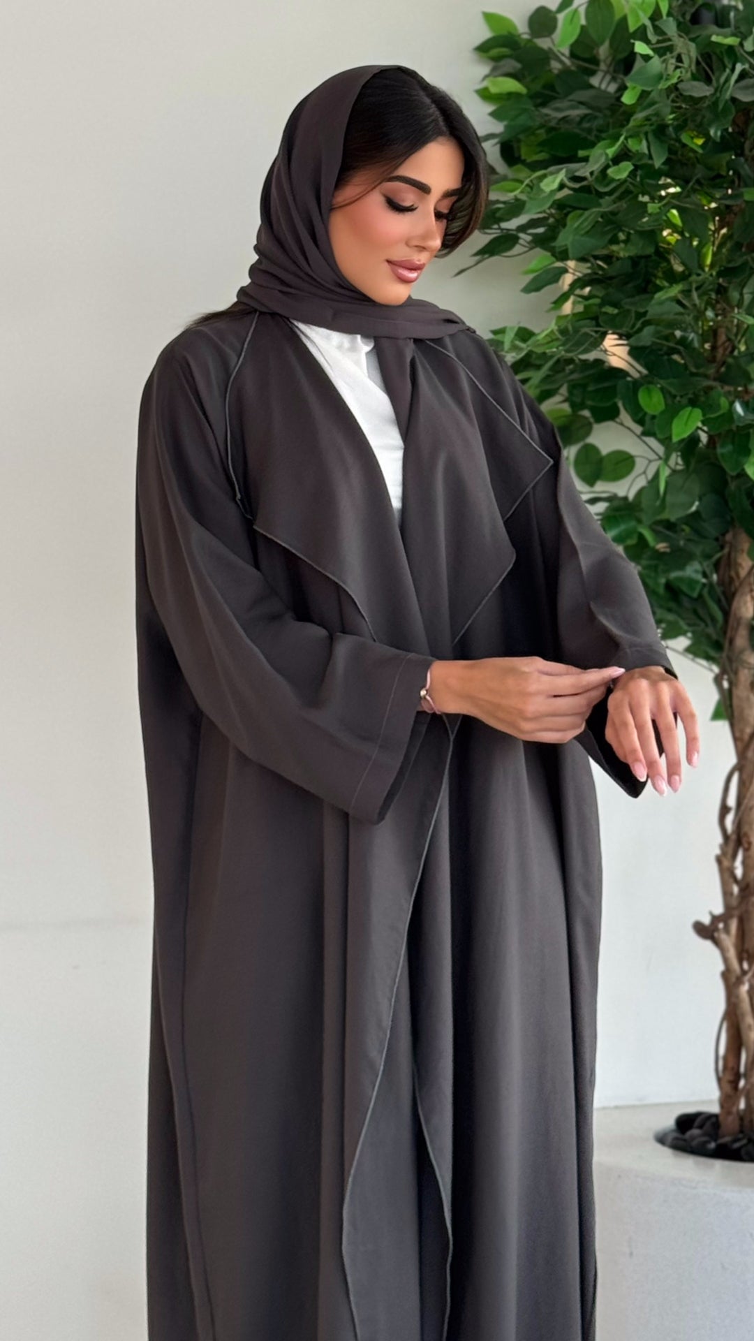 Misk Dark Grey Abaya
