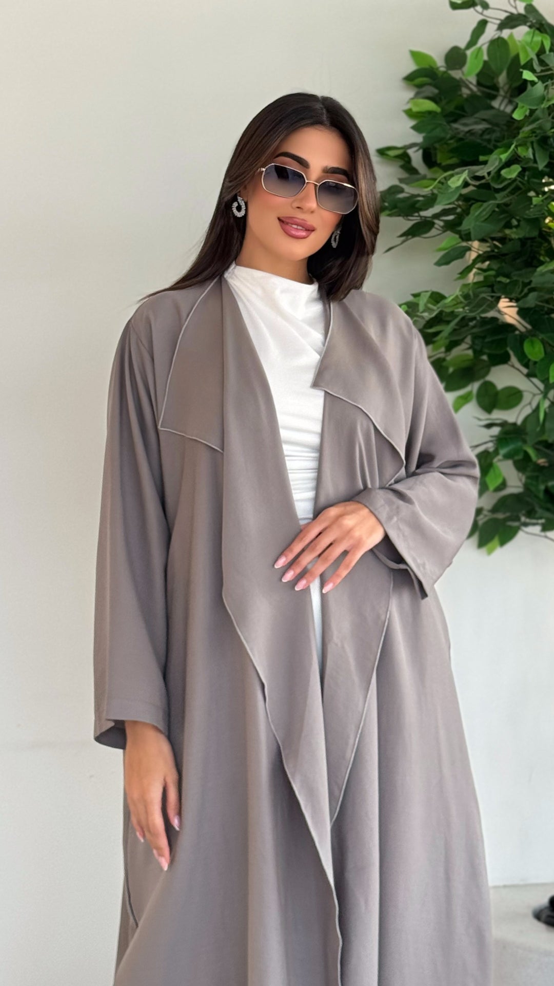 Misk Light Grey Abaya