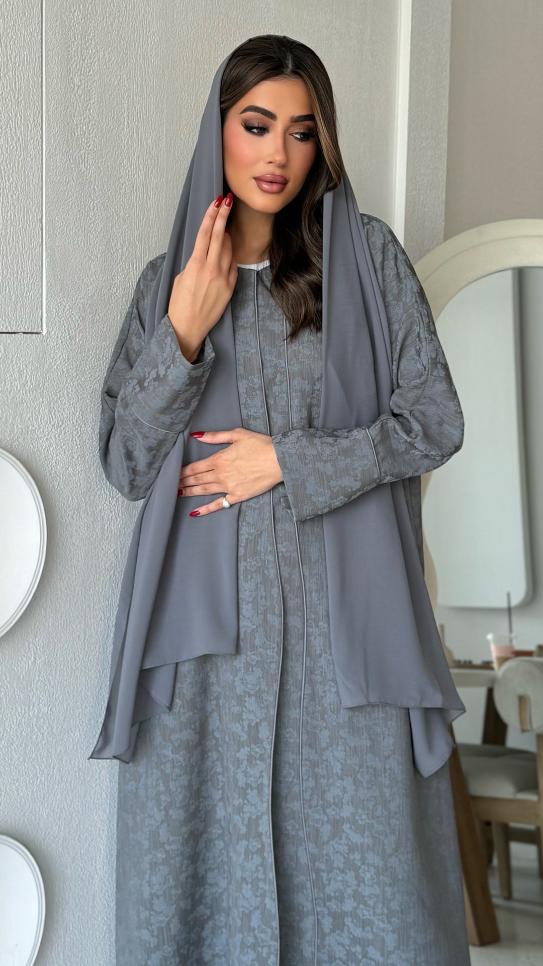 Ghazal Light Grey Abaya