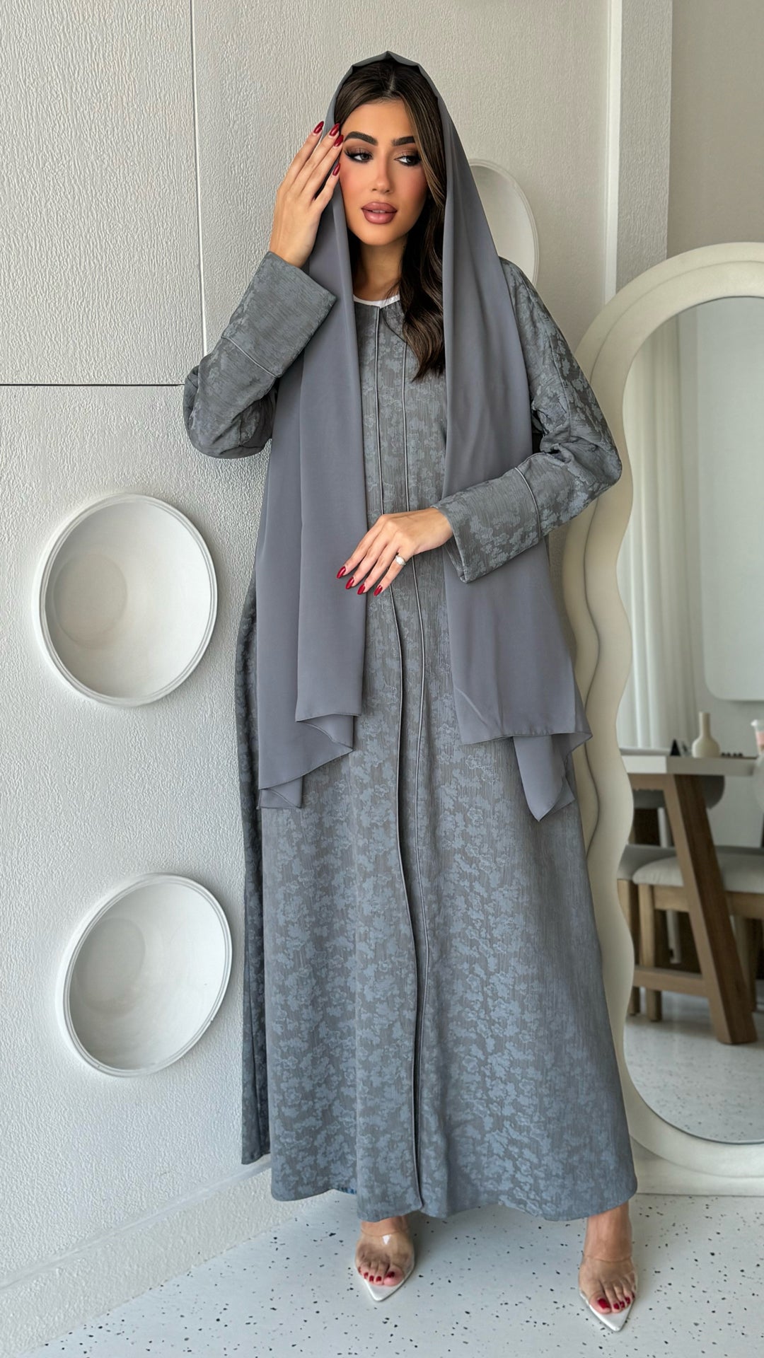Ghazal Light Grey Abaya