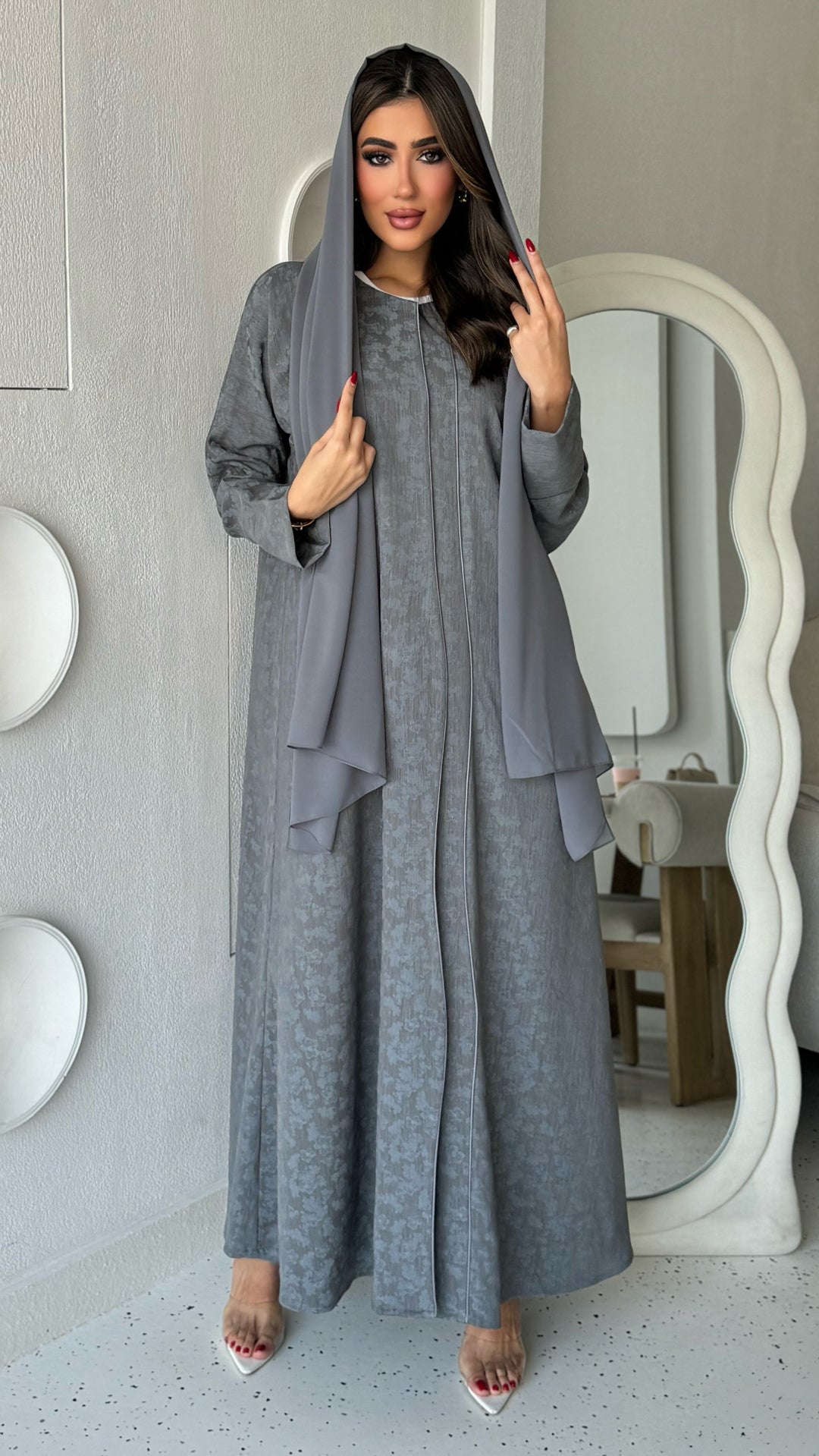 Ghazal Light Grey Abaya