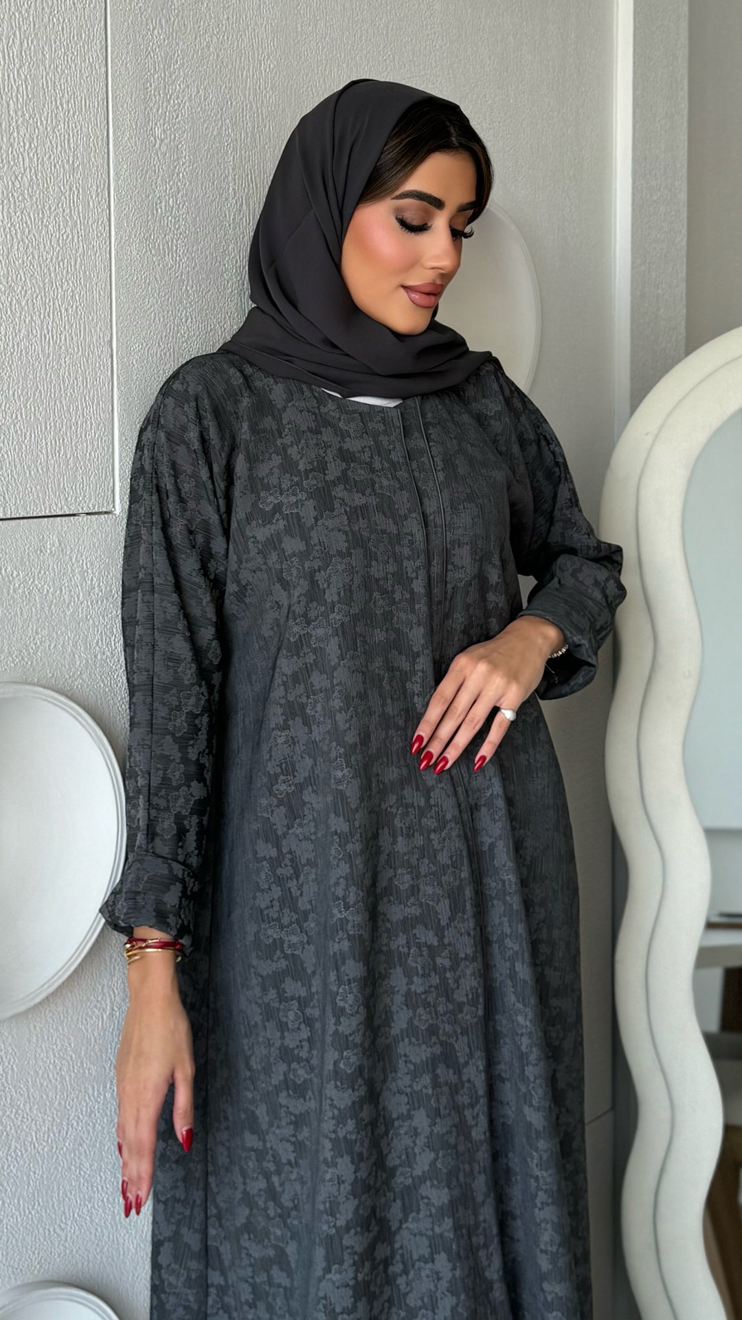 Ghazal Dark Grey Abaya