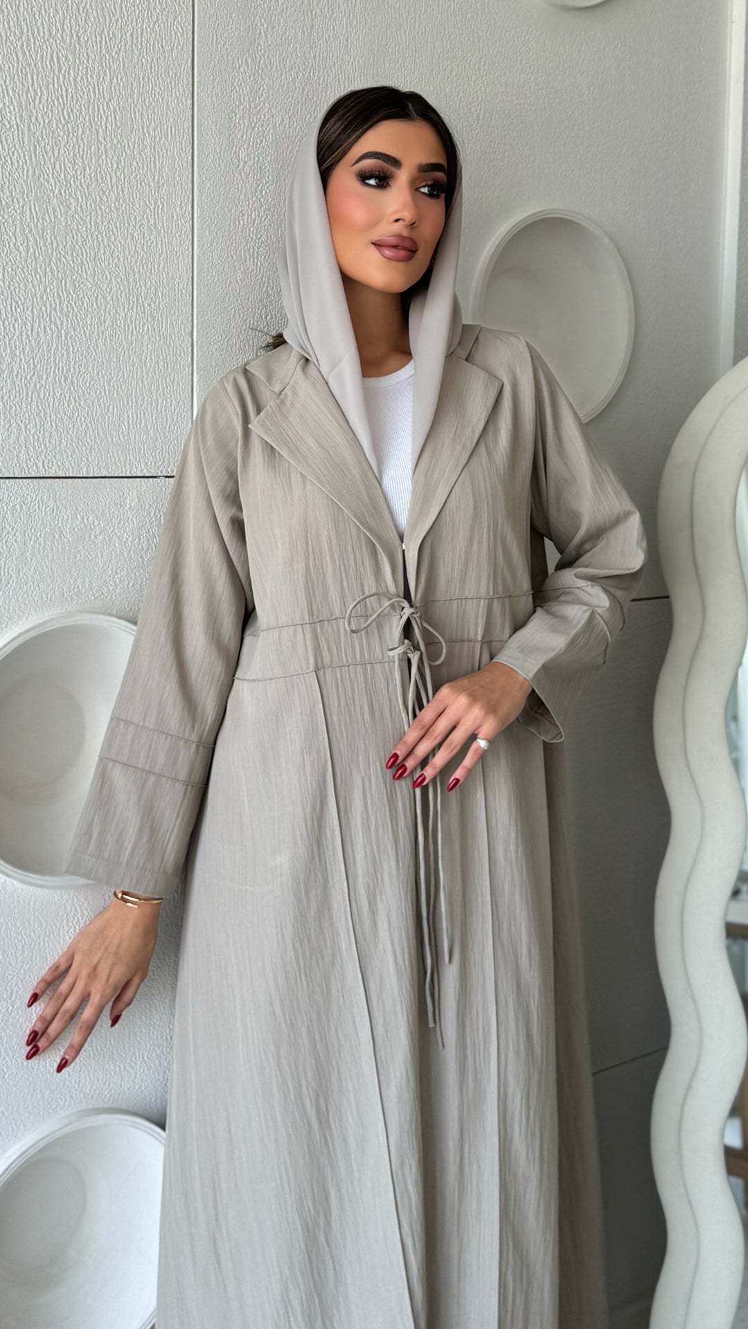Hoor Greyish Beige Abaya