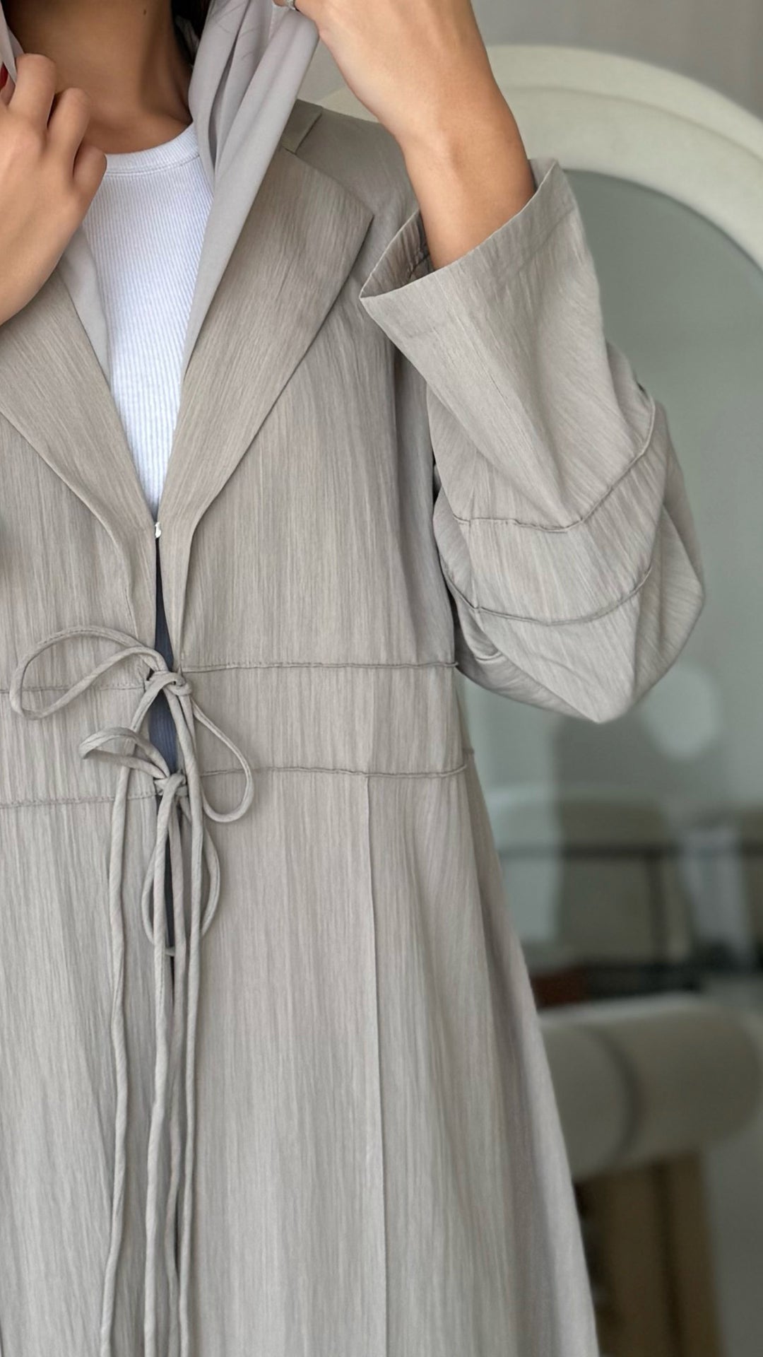 Hoor Greyish Beige Abaya