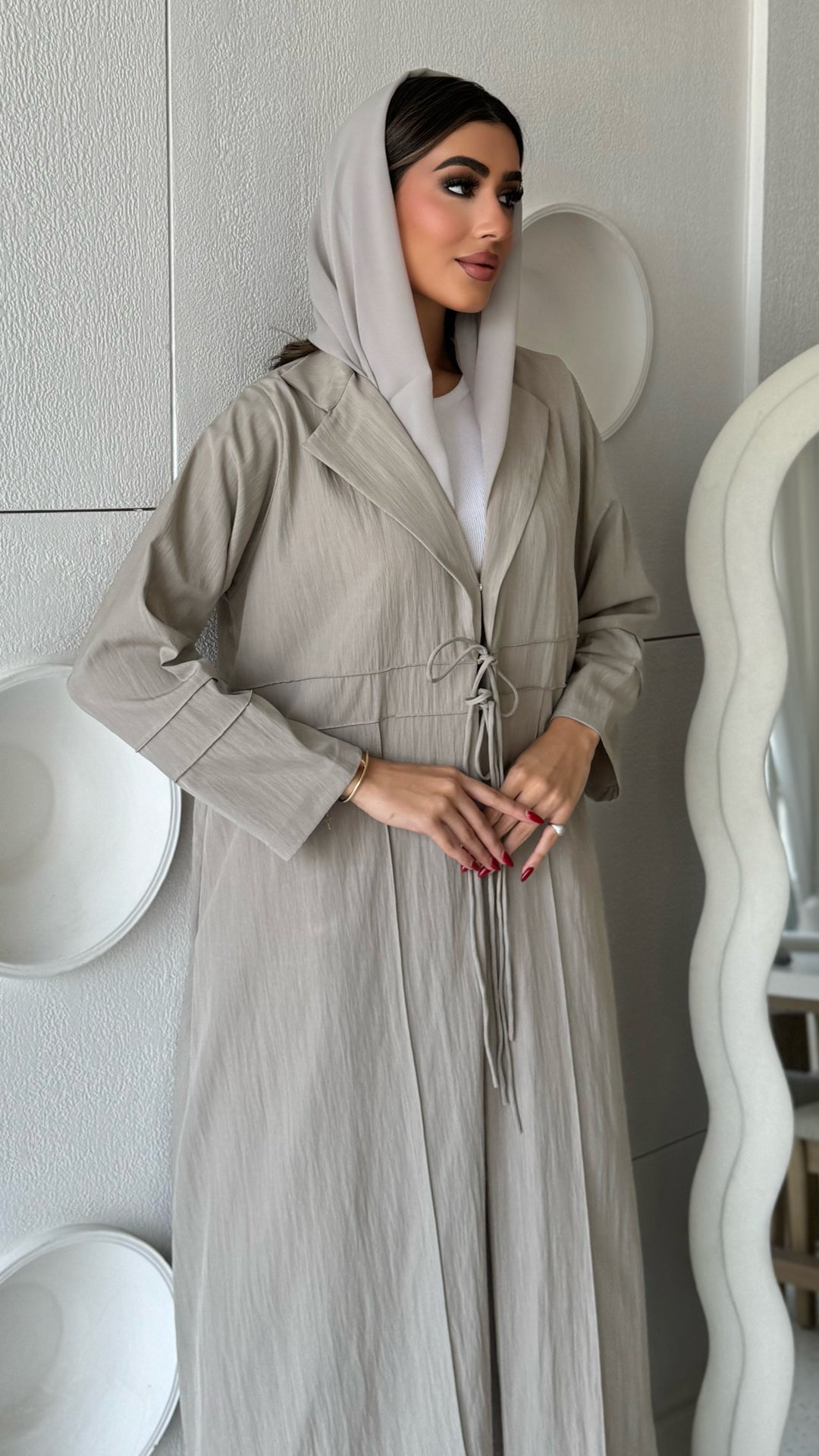 Hoor Greyish Beige Abaya