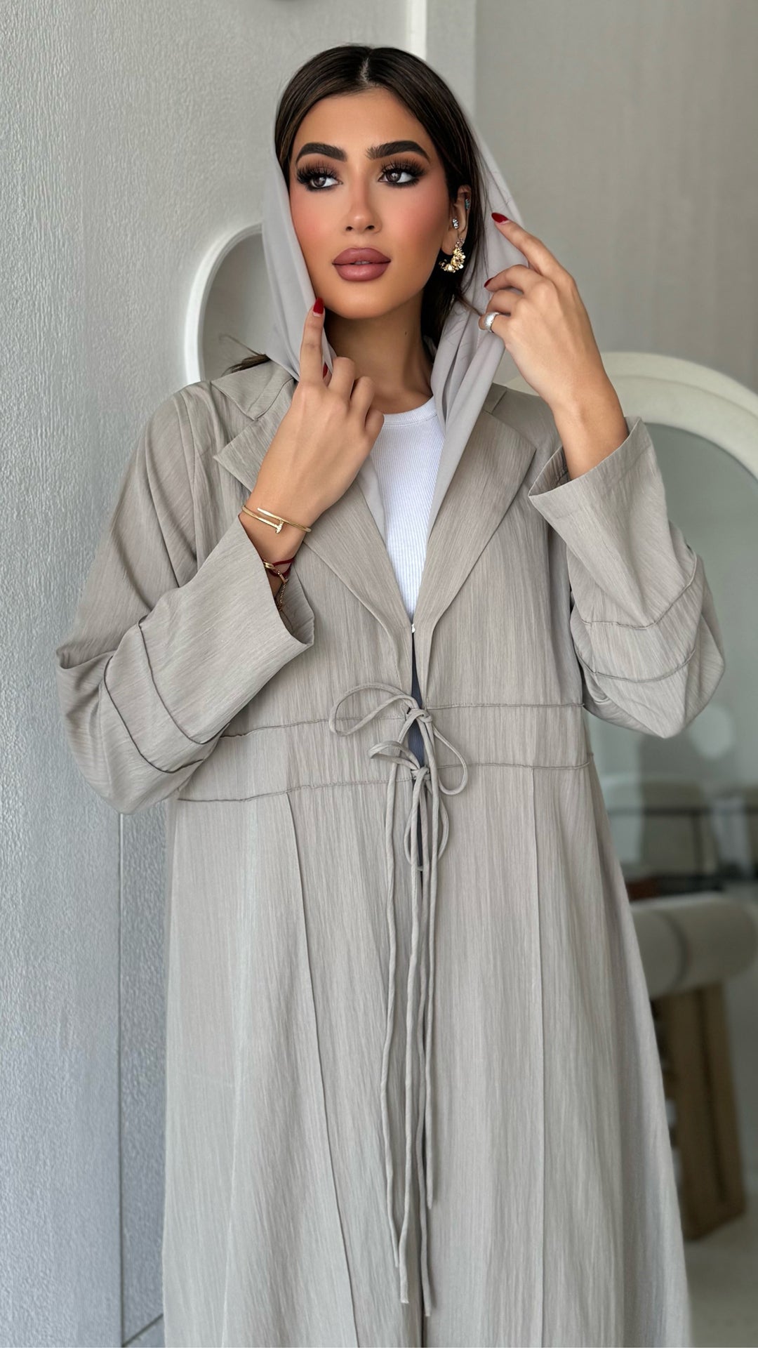 Hoor Greyish Beige Abaya