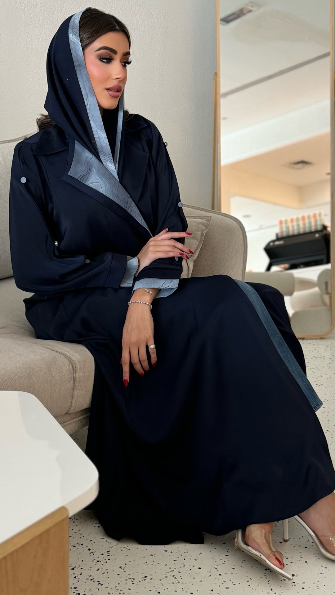 Farah Navy Blue Abaya