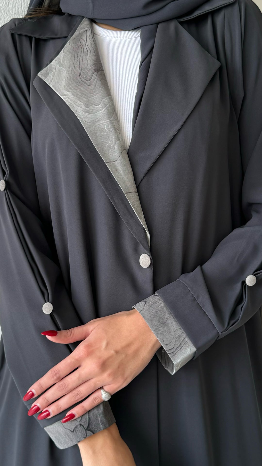 Farah Dark Grey Abaya