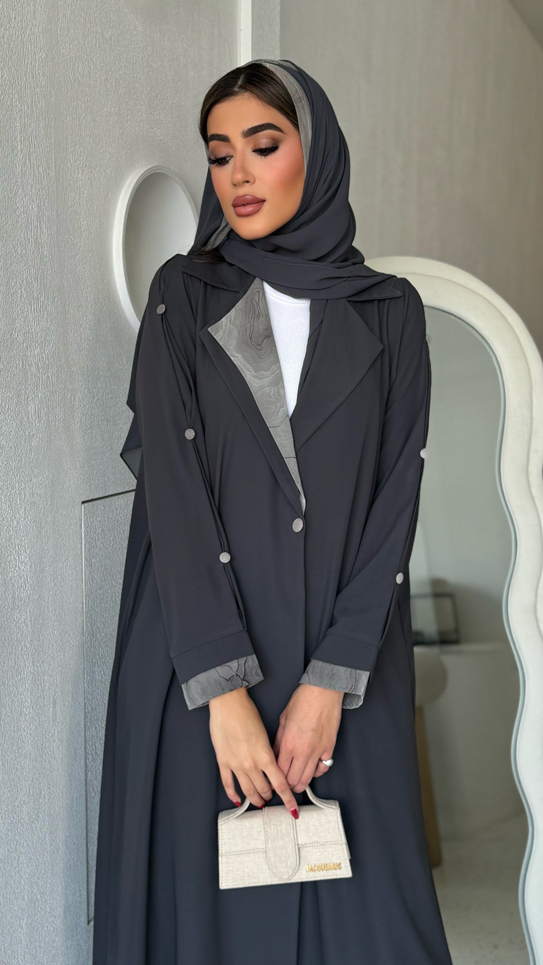 Farah Dark Grey Abaya