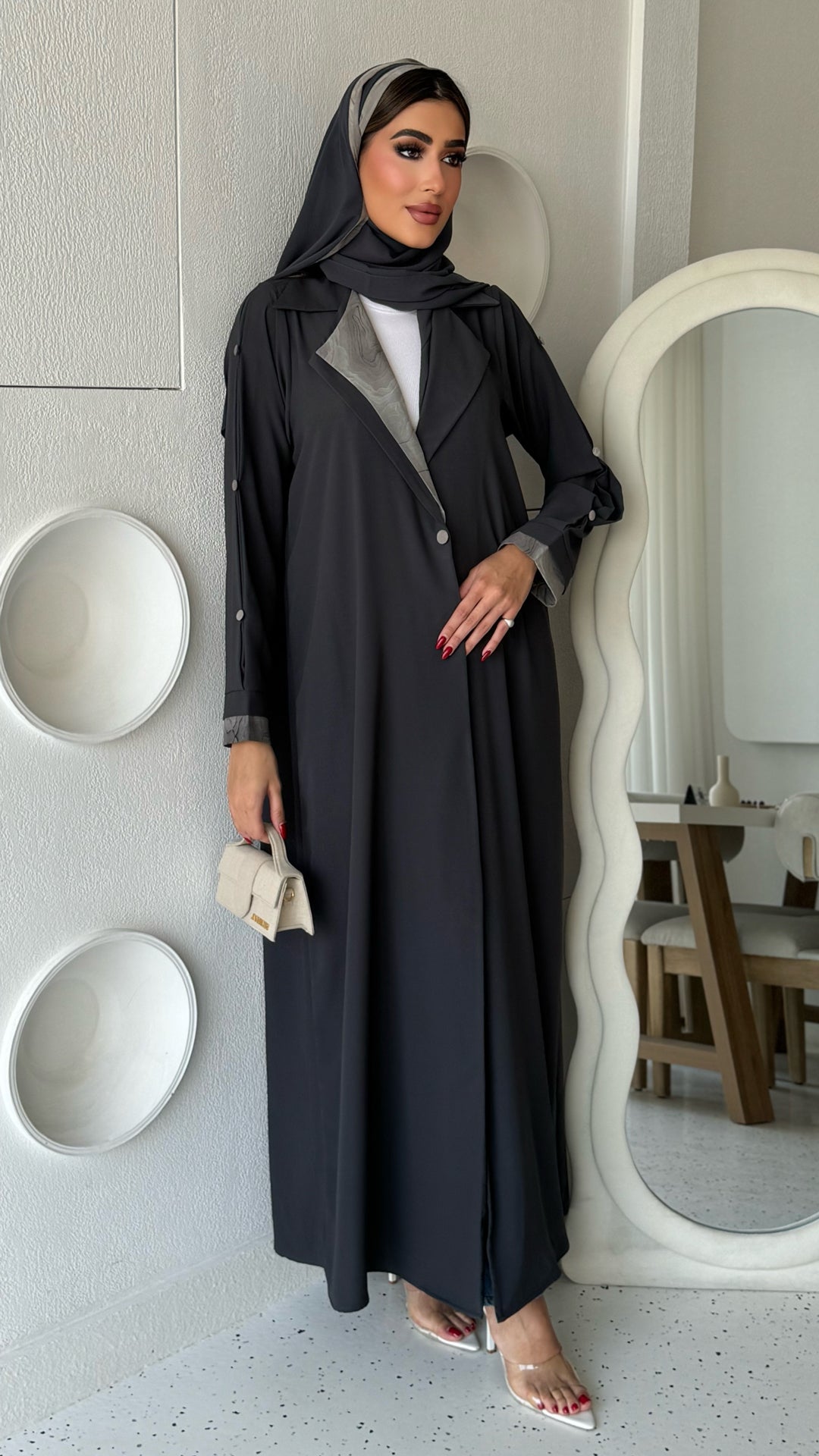 Farah Dark Grey Abaya
