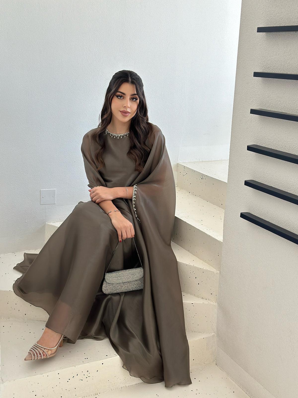 Lulu Organza Olive Green Dress UAE