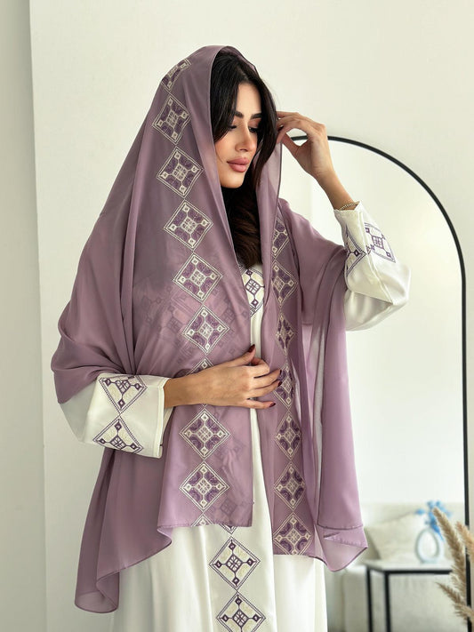 Vintage White Kaftan Abaya