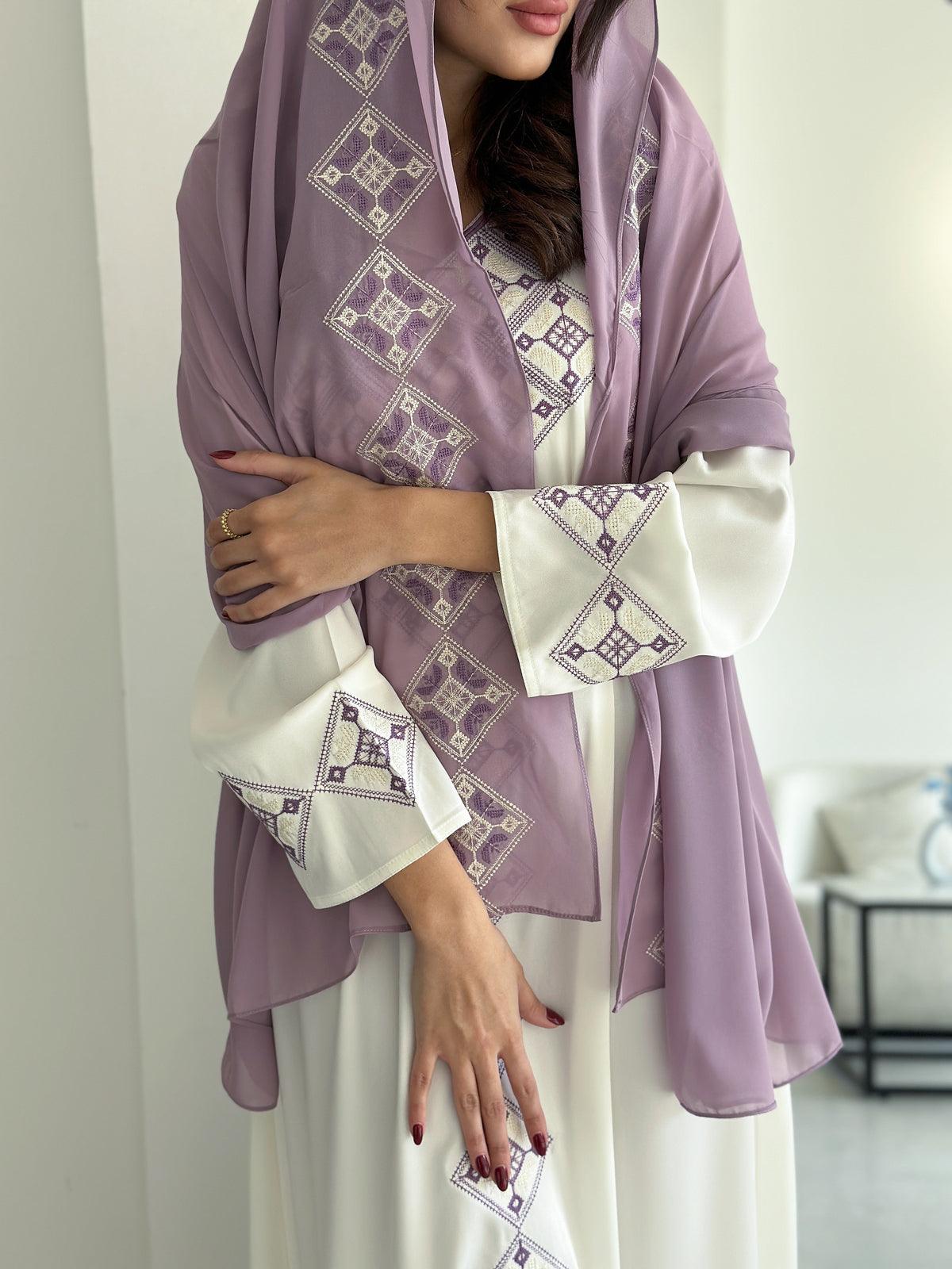 Vintage White Kaftan Abaya