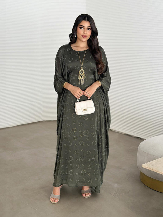 Layla Dark Green Kaftan Abaya