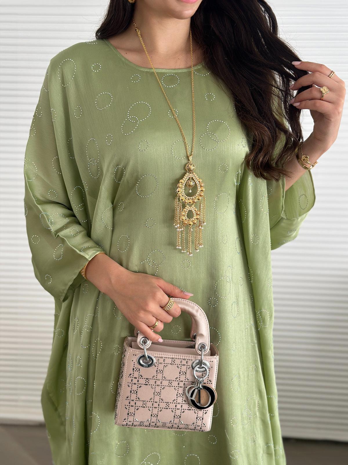 Layla Green Kaftan Abaya