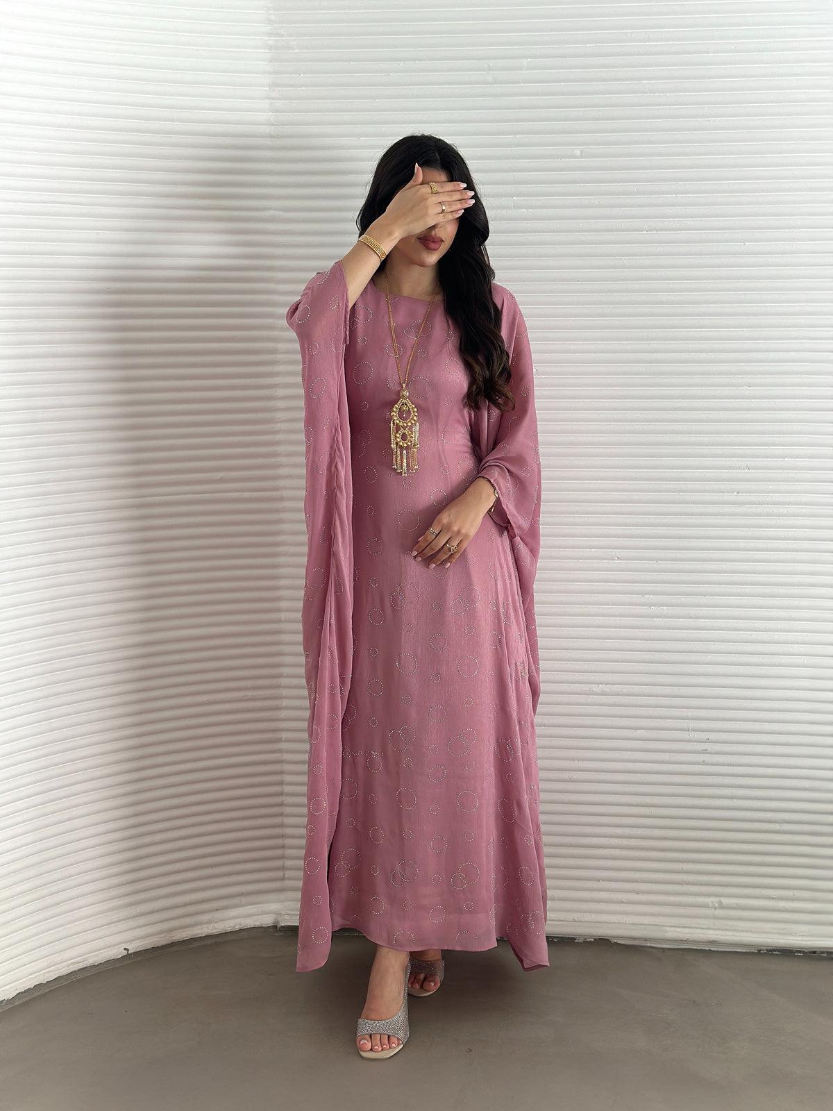 Layla Pink Kaftan Abaya