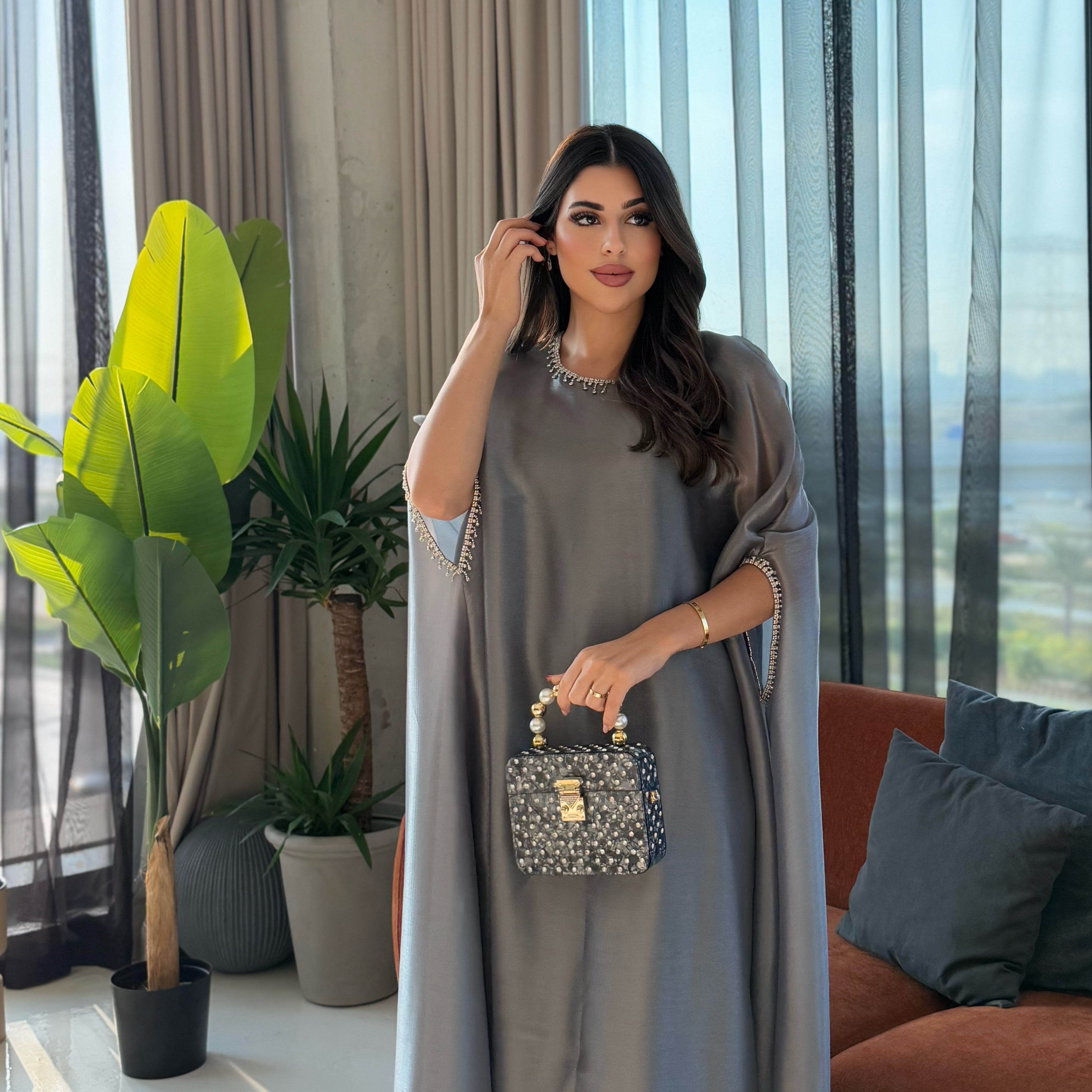 Lulu Organza Dark Grey Dress