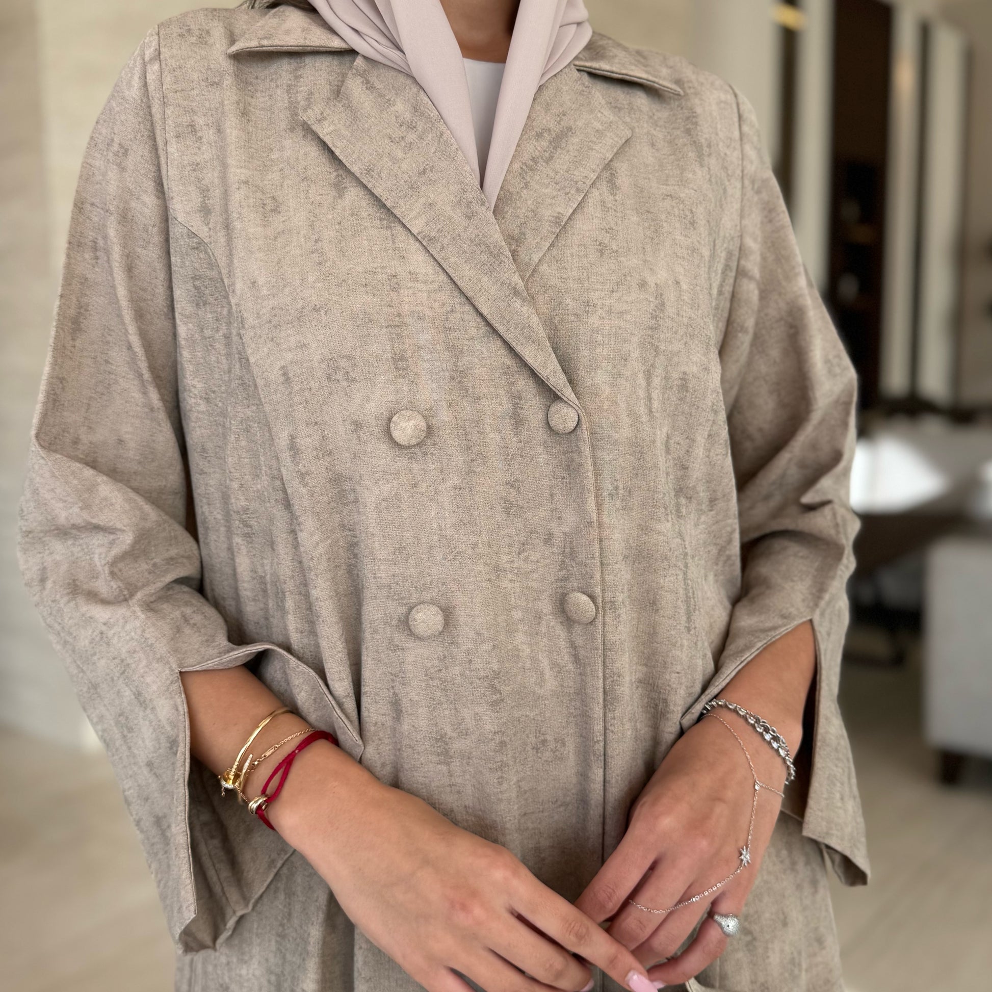 Nawal Dark Beige Abaya