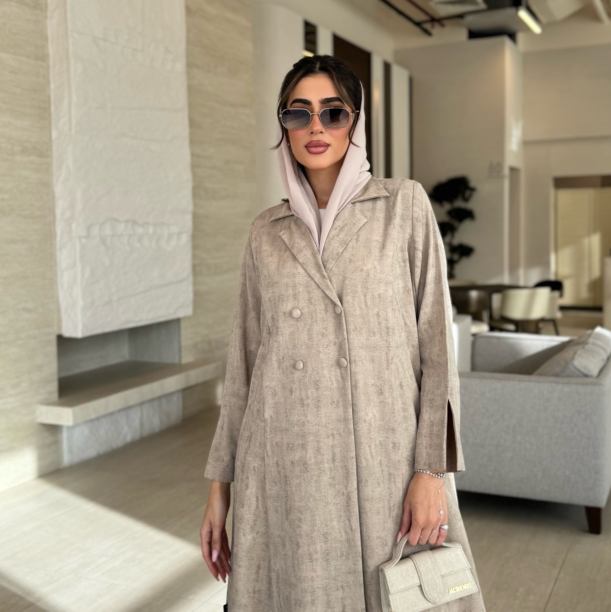 Nawal Dark Beige Abaya