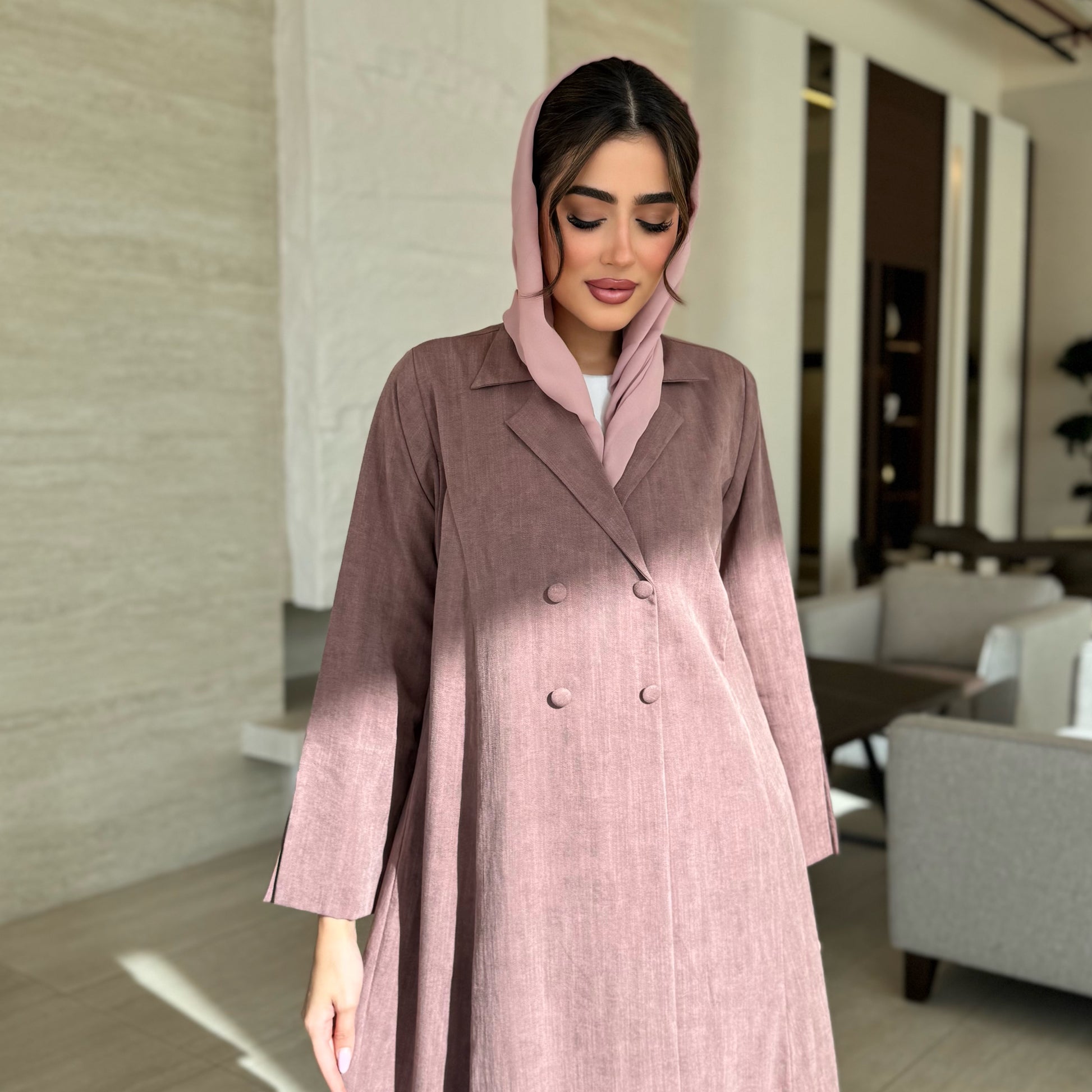 Nawal Dark Pink Abaya