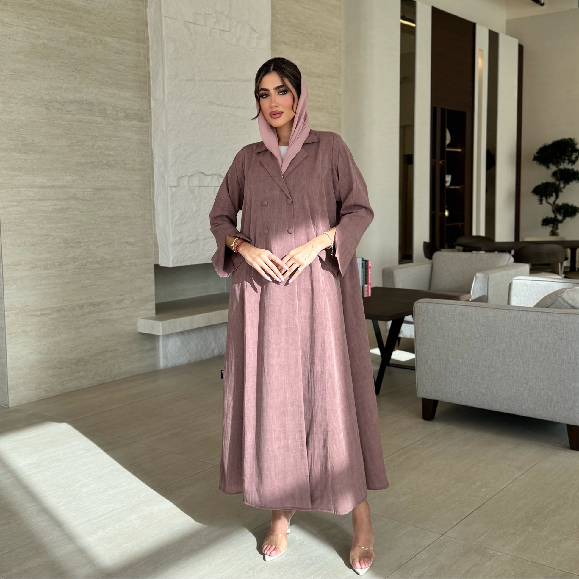 Nawal Dark Pink Abaya