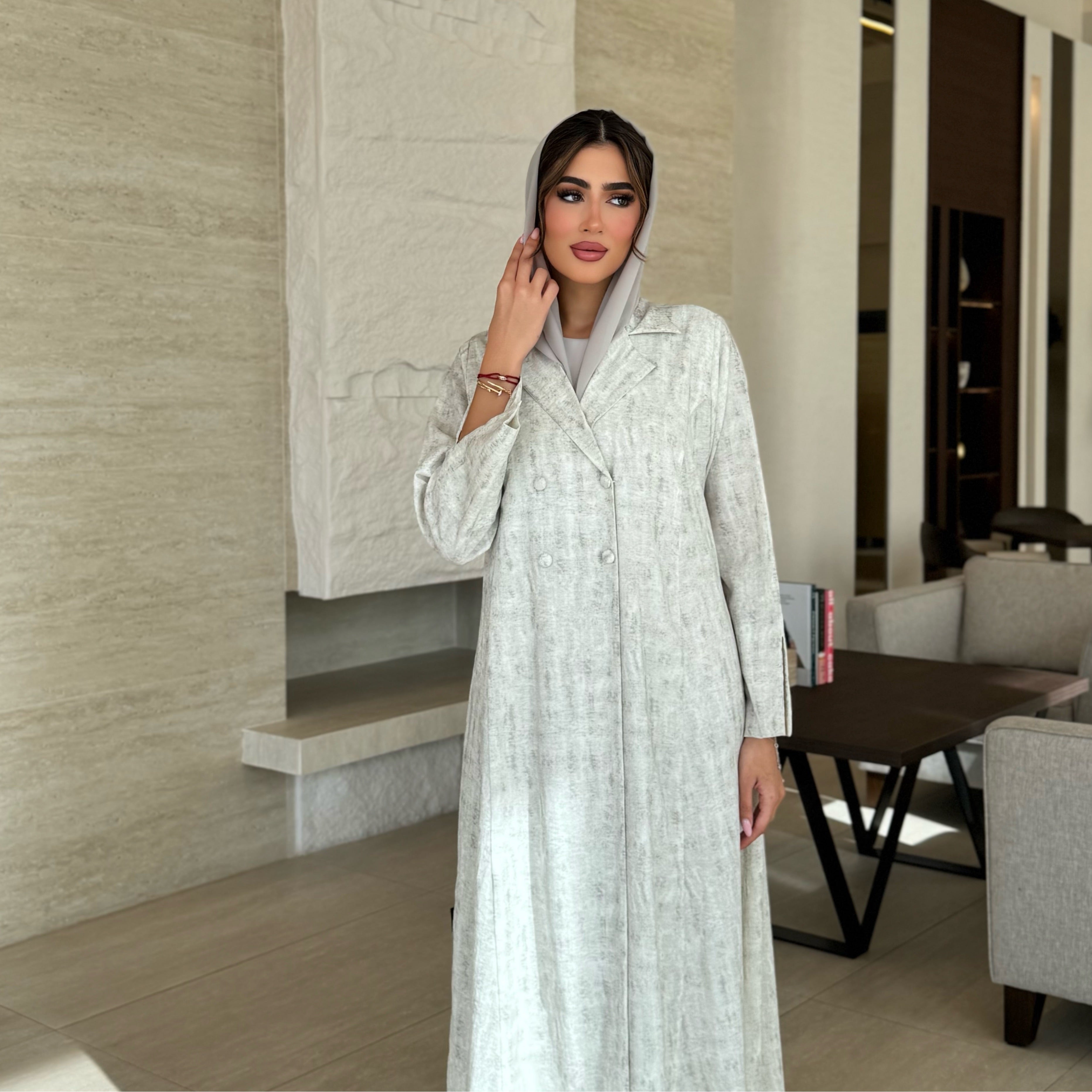 Nawal White Abaya