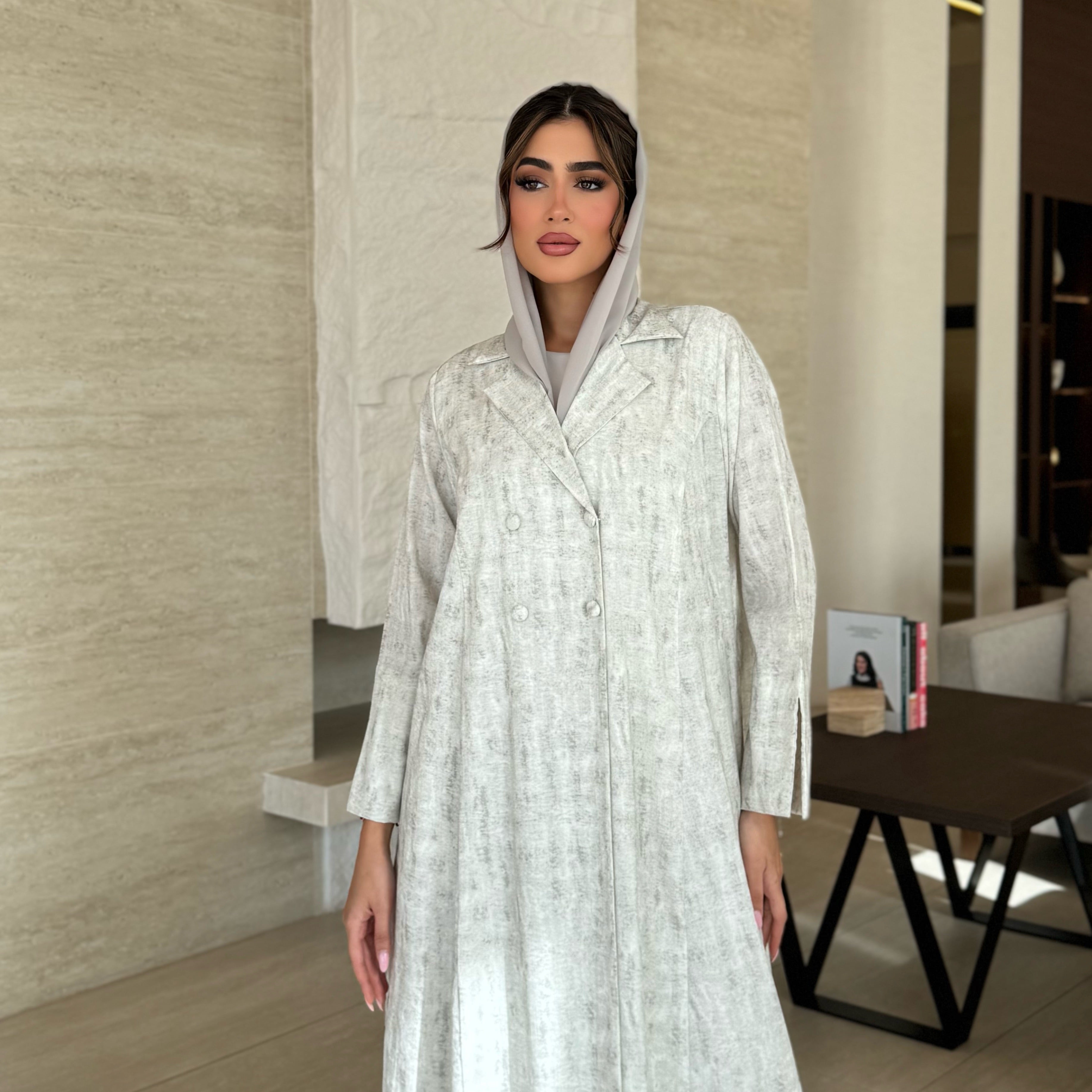 Nawal White Abaya