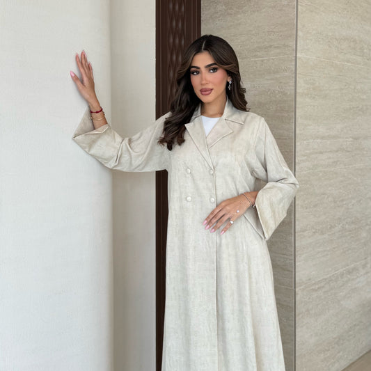 Nawal Off White Abaya