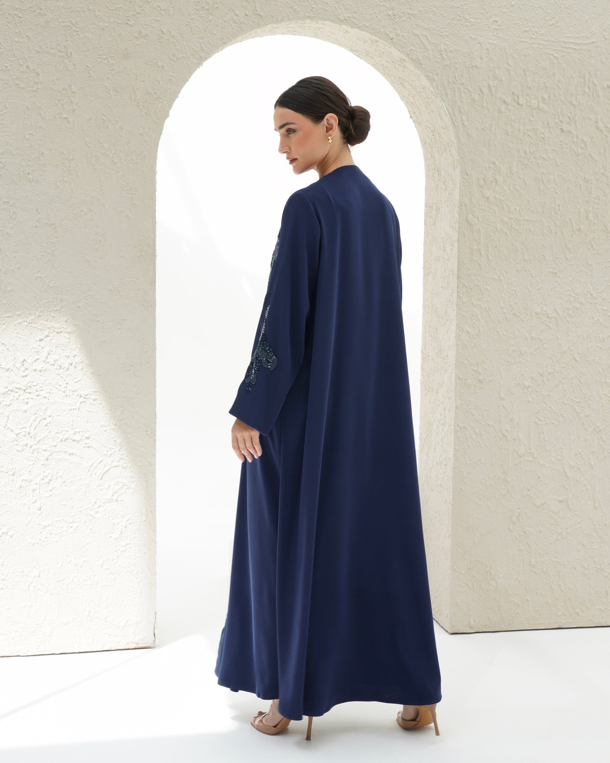 Alaya Navy Blue Abaya - Japanese with handwork