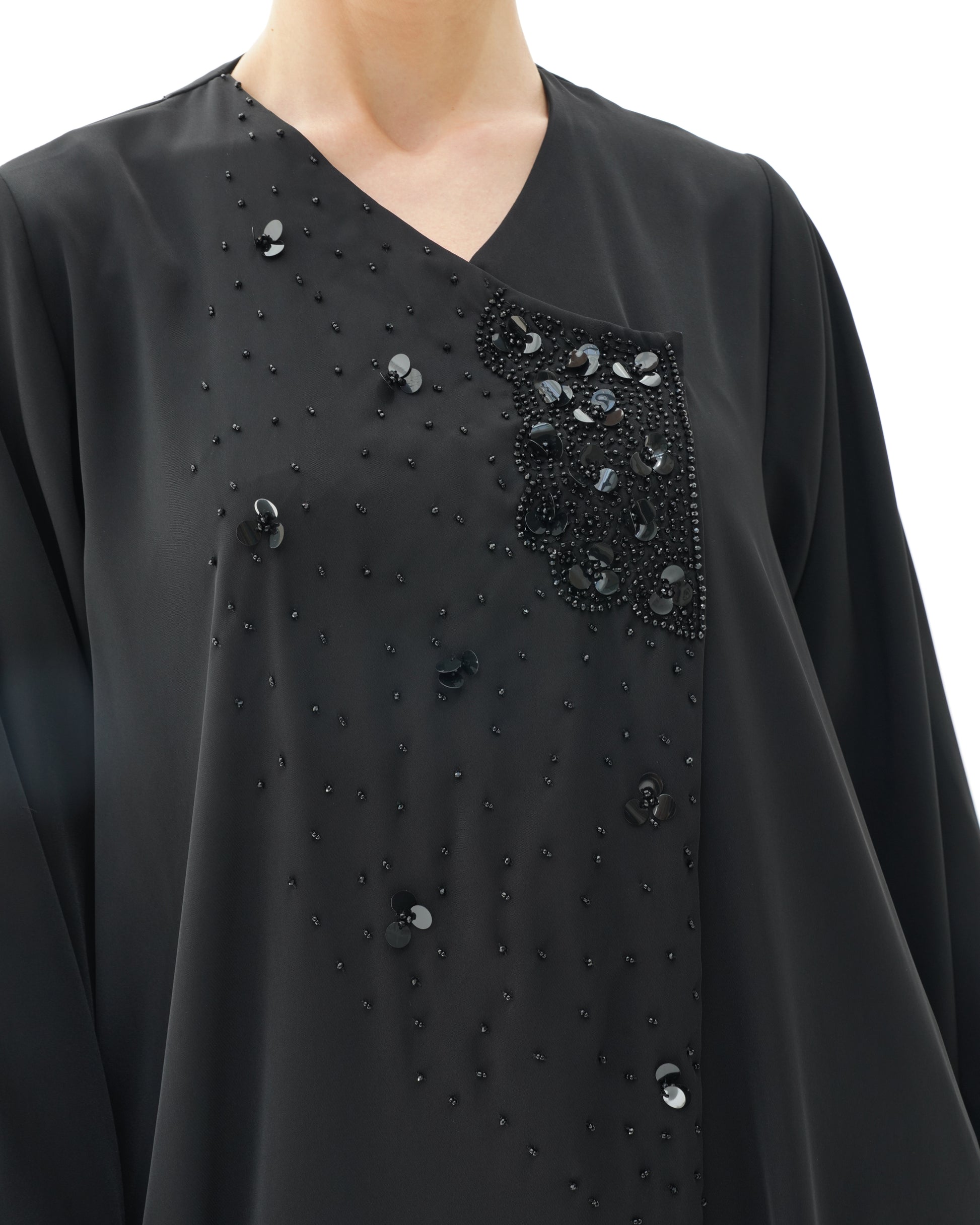 Layali Black Abaya With Handwork