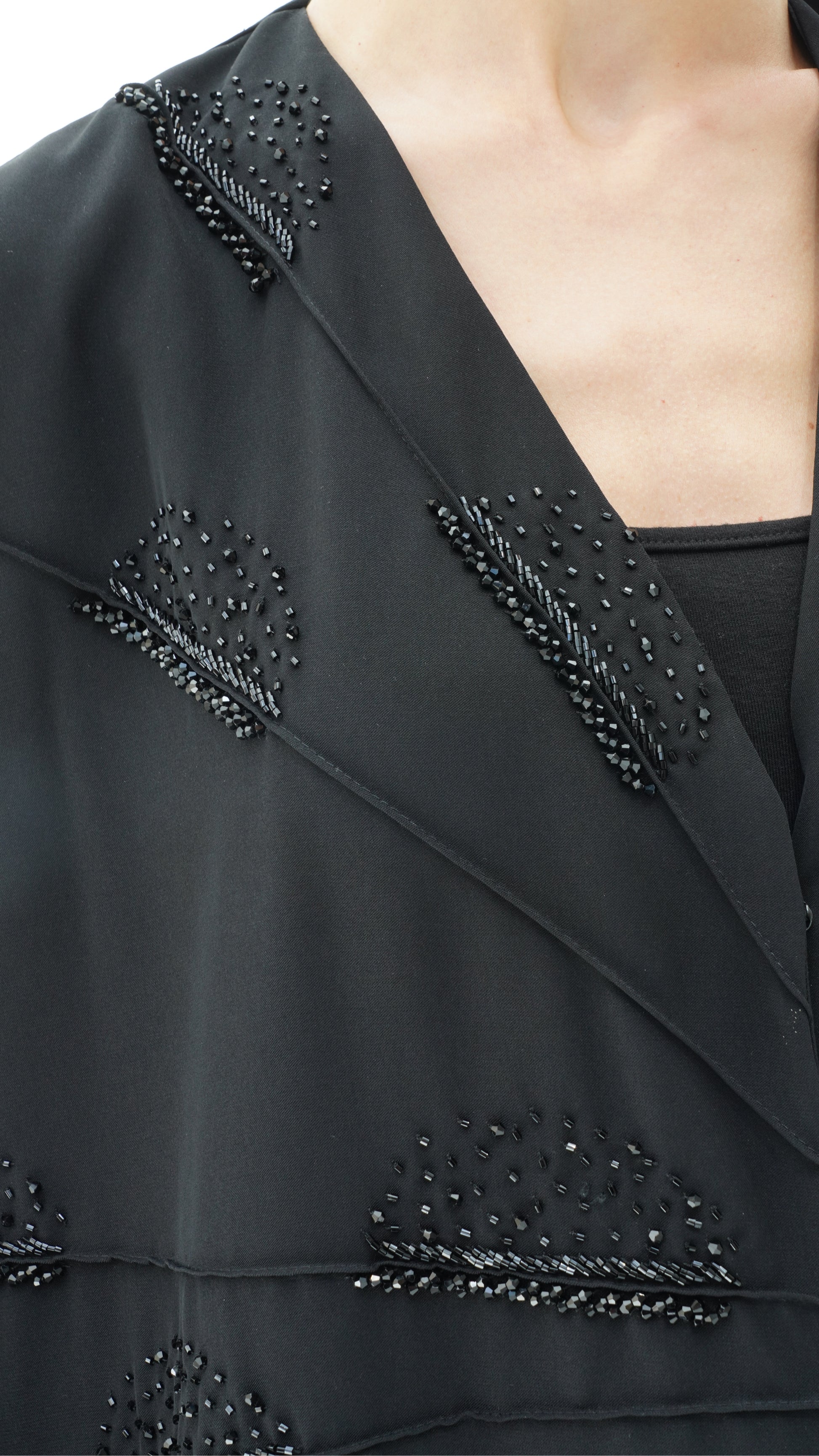 Belle Ombre Black Abaya Design Handwork