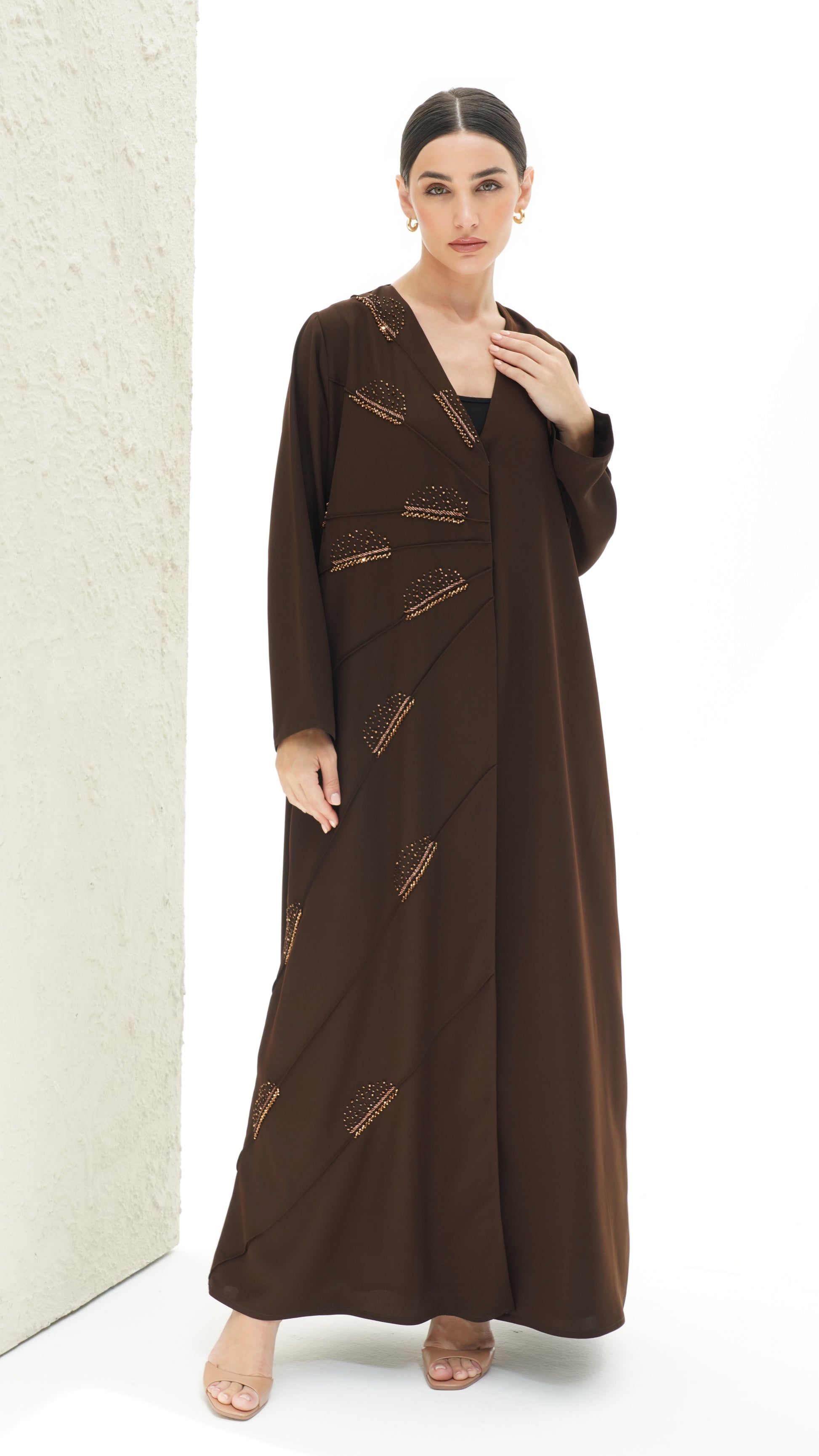 Belle Ombre Brown Abaya Japanese Handmade
