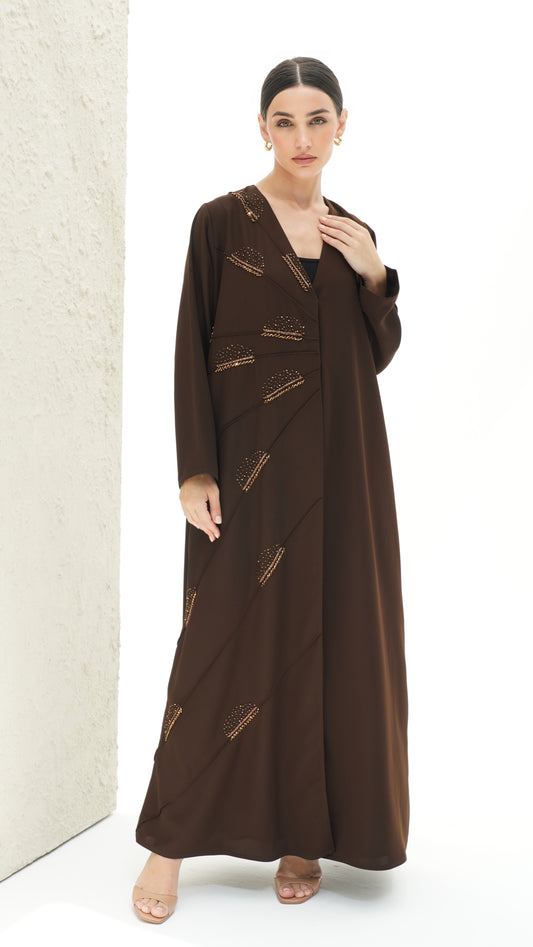 Belle Ombre Brown Abaya Japanese Handmade