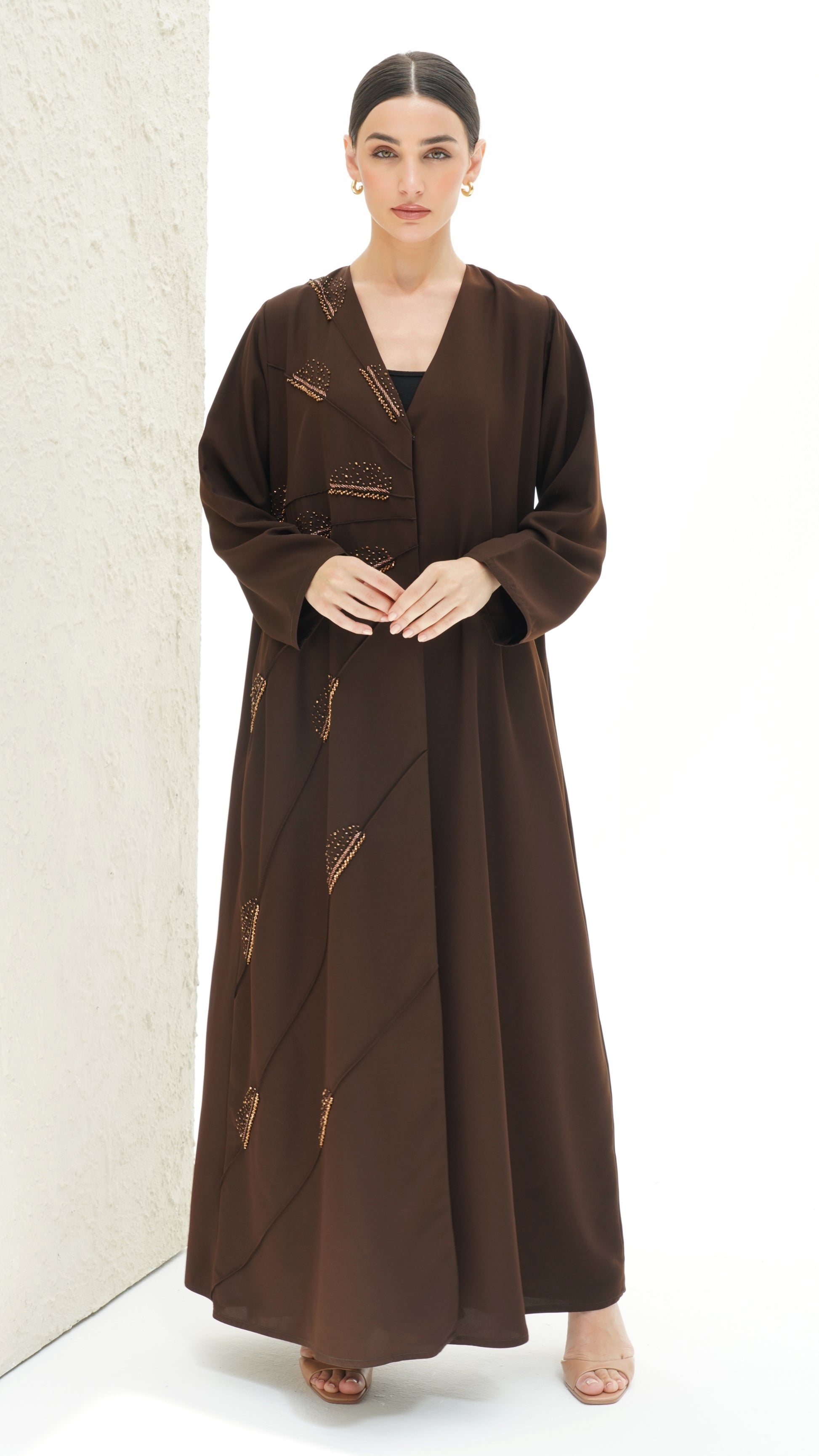 Belle Ombre Brown Abaya Japanese Handmade