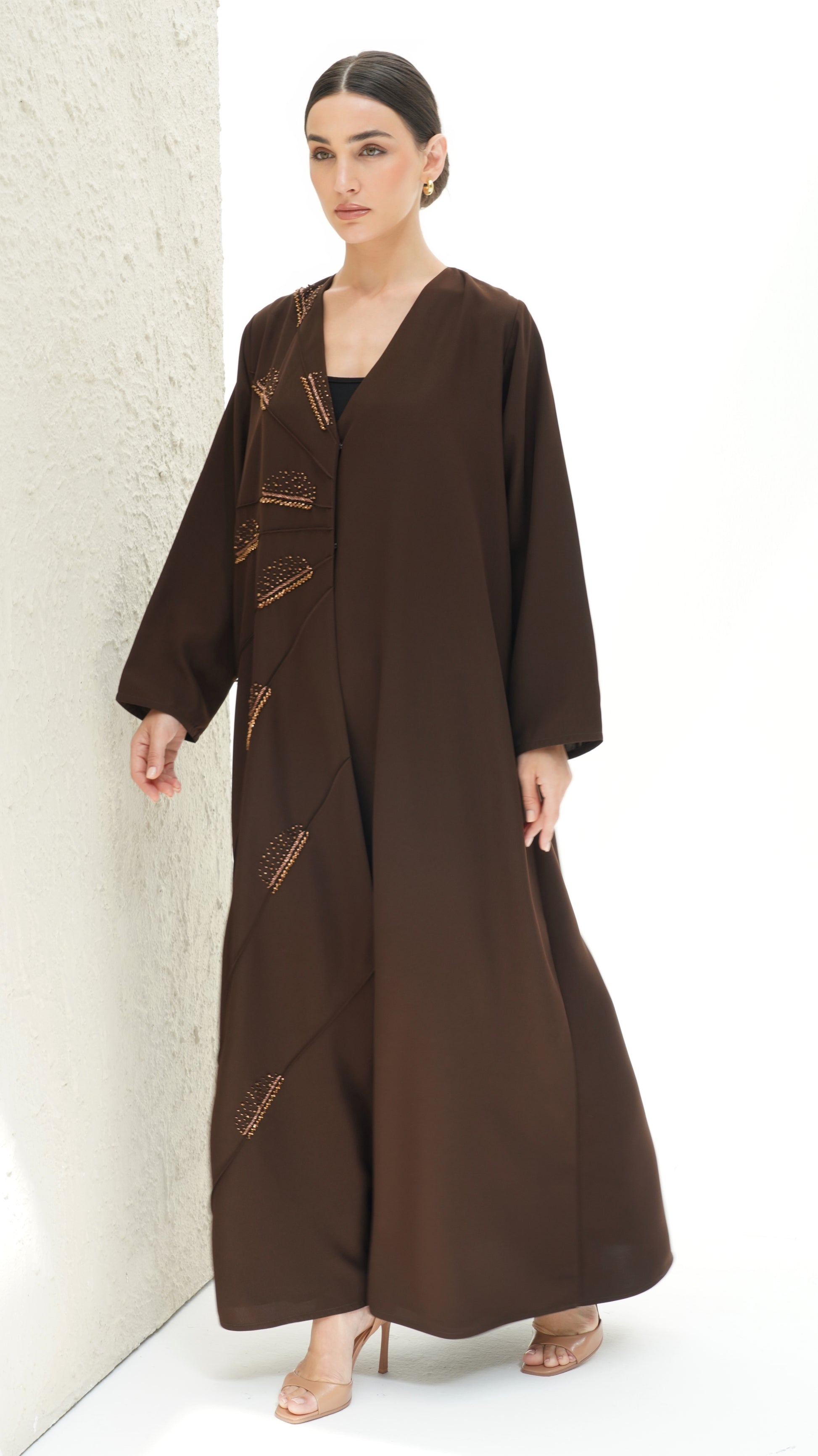 Belle Ombre Brown Abaya Japanese Handmade