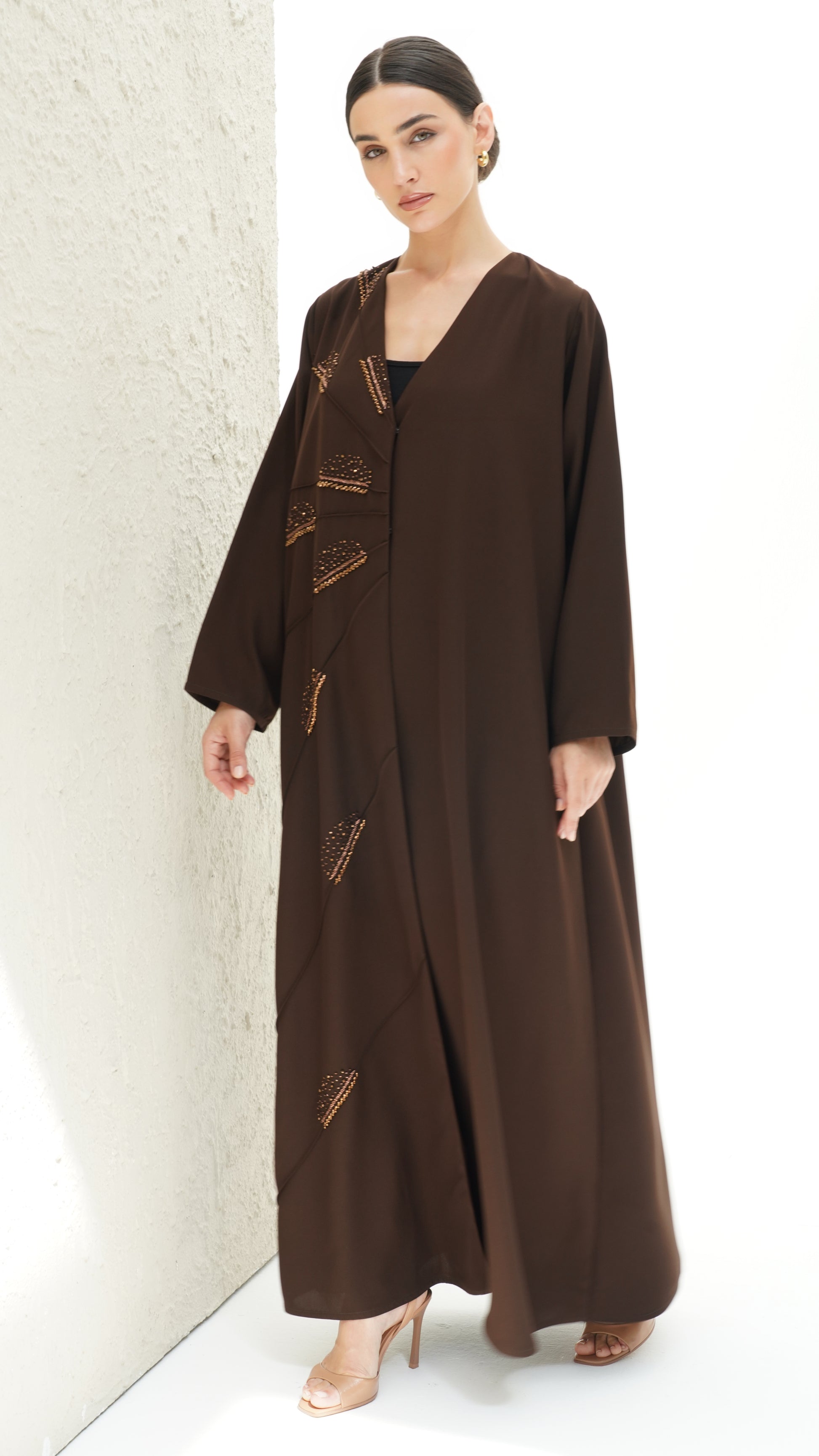 Belle Ombre Brown Abaya Japanese Handmade