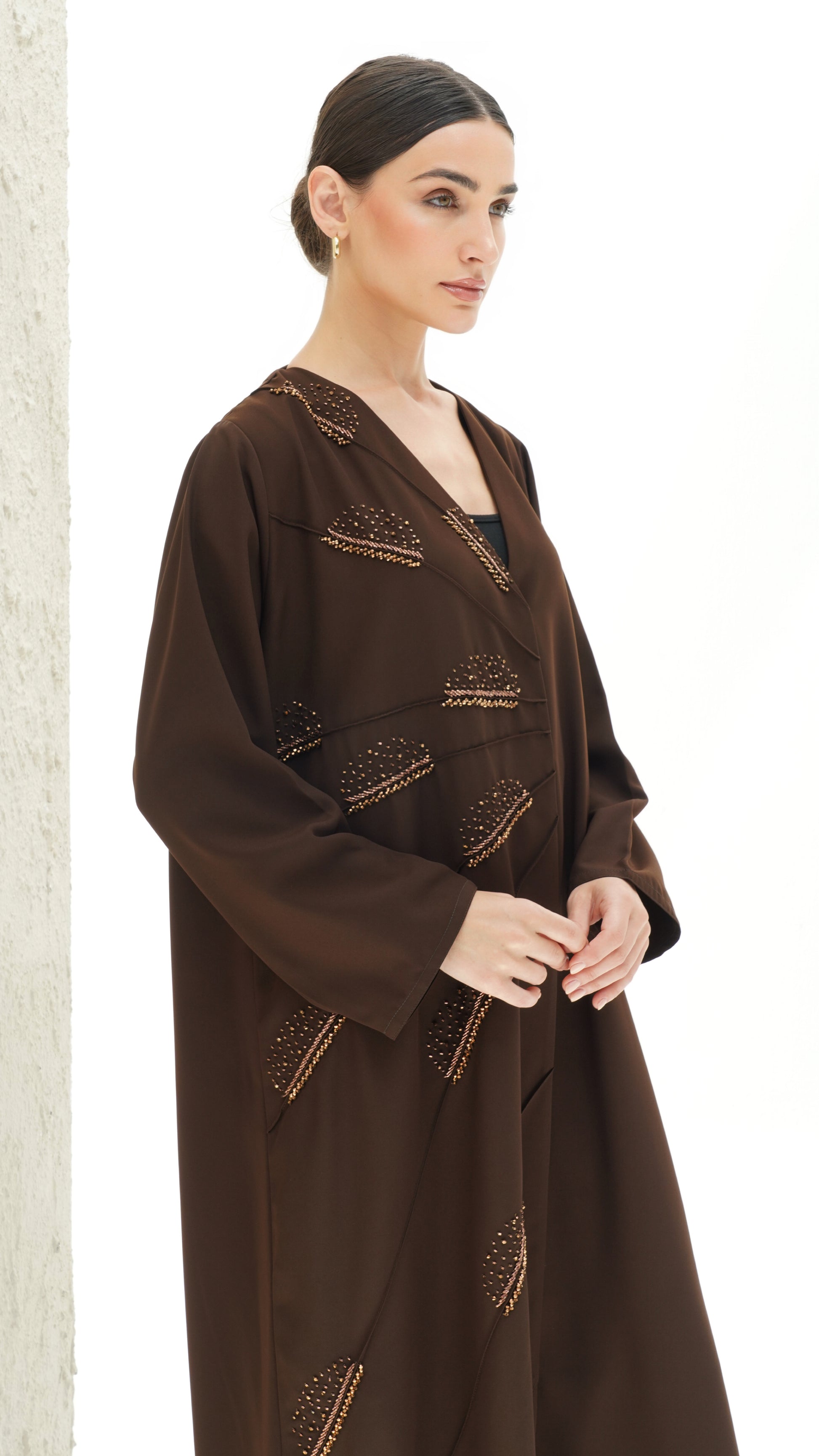 Belle Ombre Brown Abaya Japanese Handmade