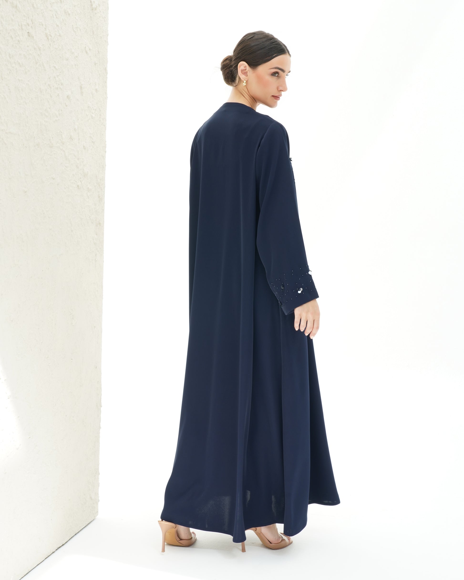 Layali Navy Blue Abaya Japanese Handwork
