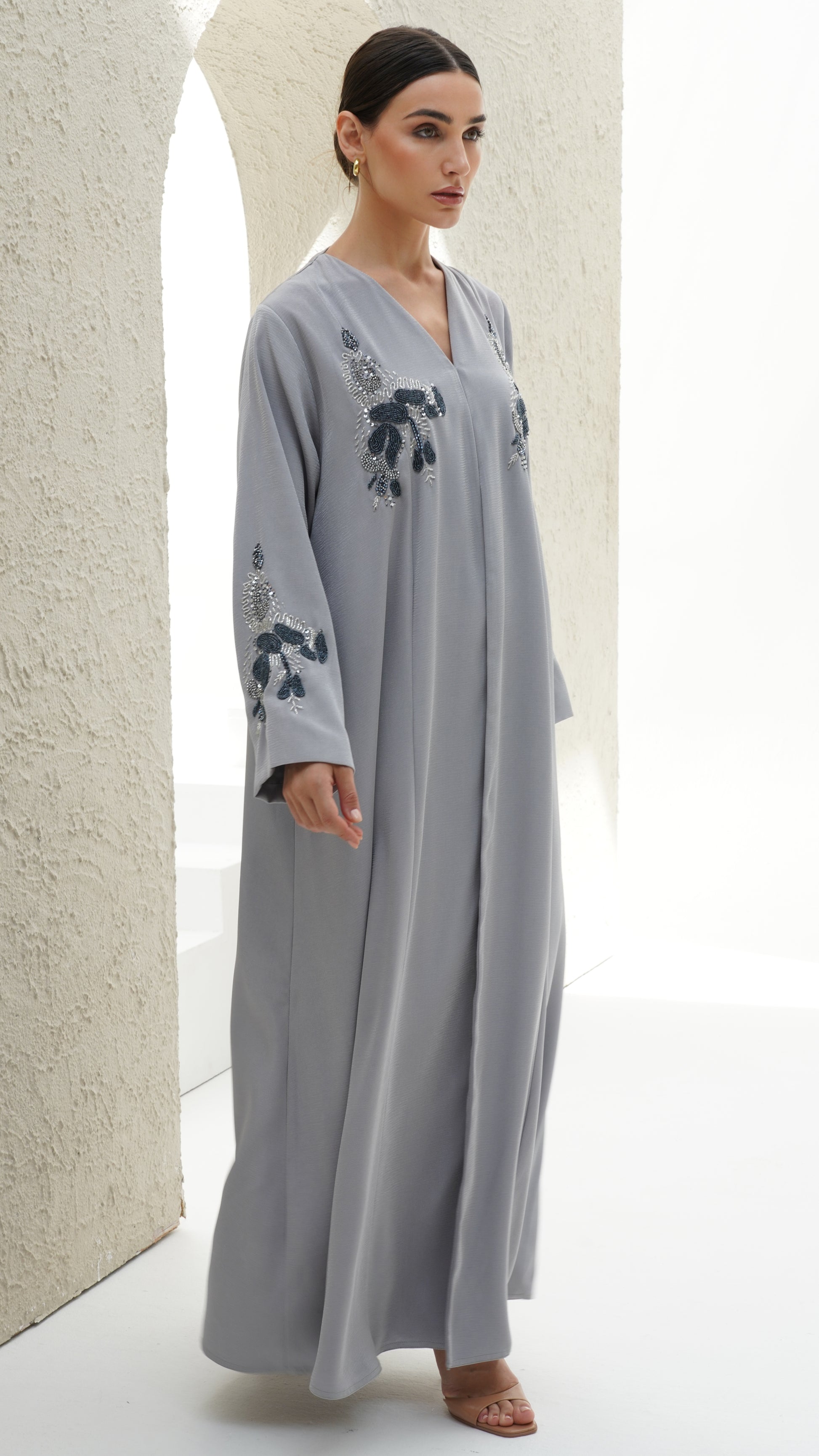 Alaya Japanese Grey Abaya